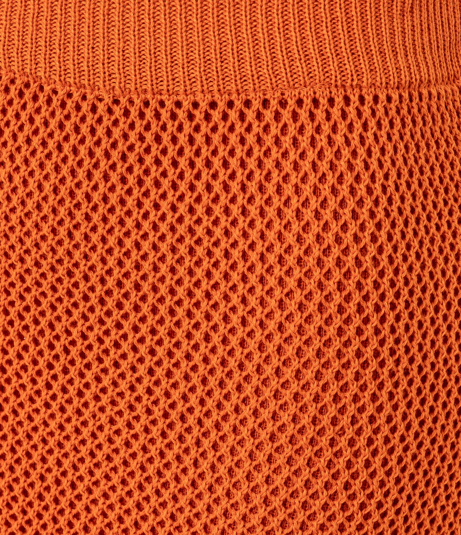 Saia Long Midi em Tricô com Textura de Ponto Aberto Laranja 8