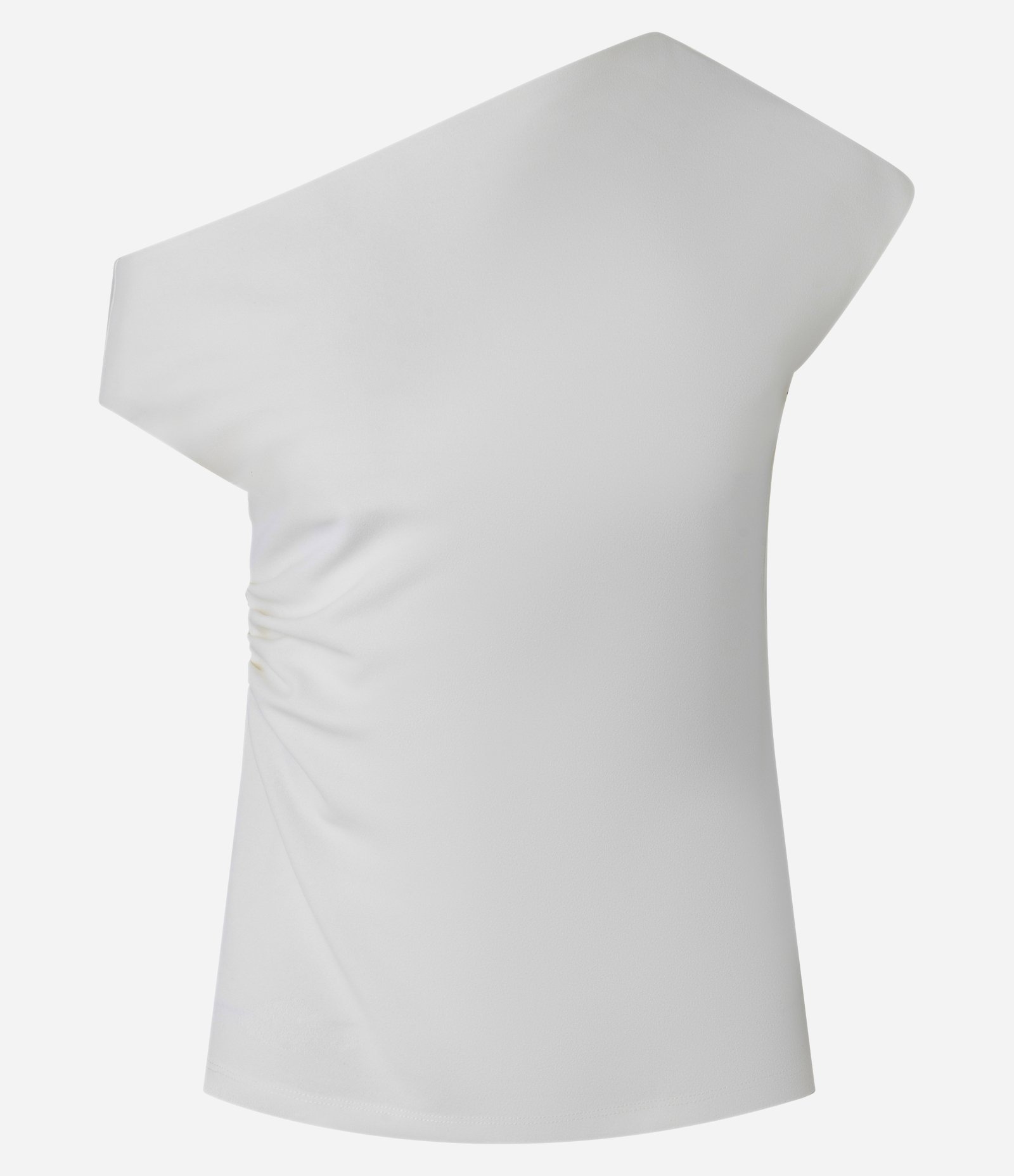 Blusa com Decote Assimétrico e Drapeado Lateral Off White 5