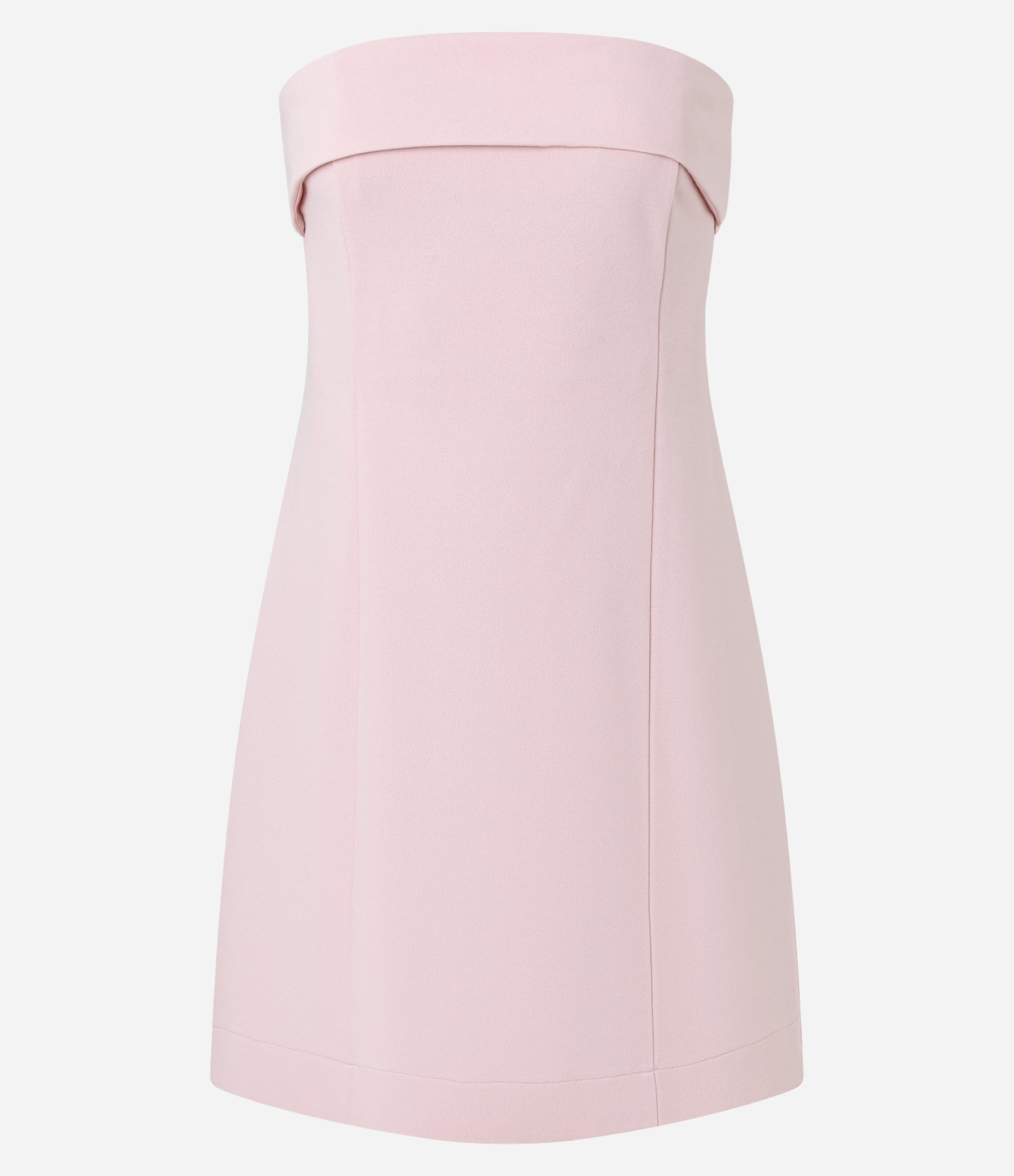 Vestido Curto Sem Alça em Crepe com Decote Virado Iogurte 1