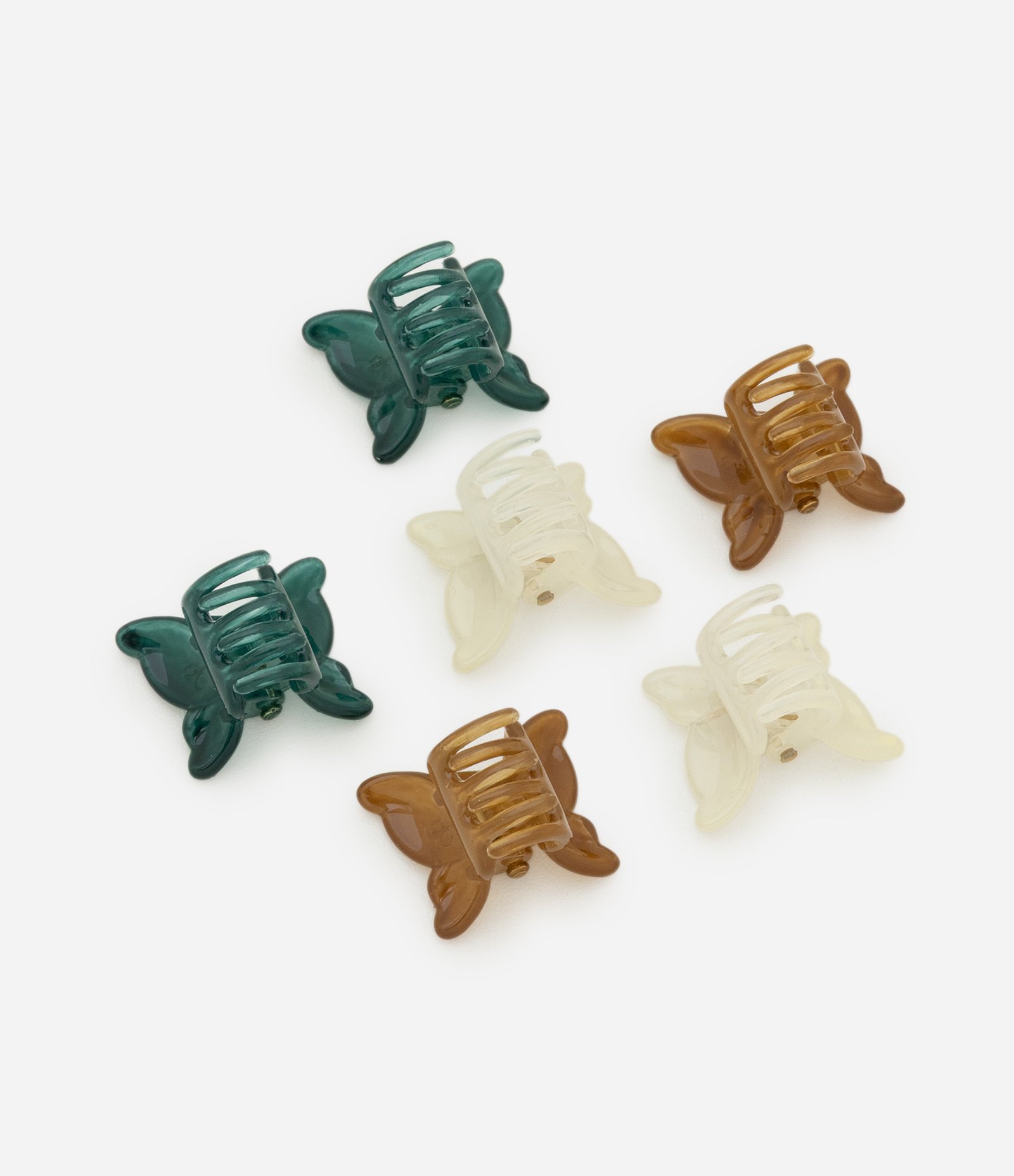 Kit 06 Mini Piranhas de Cabelo com Formato de Borboleta Multicores 1