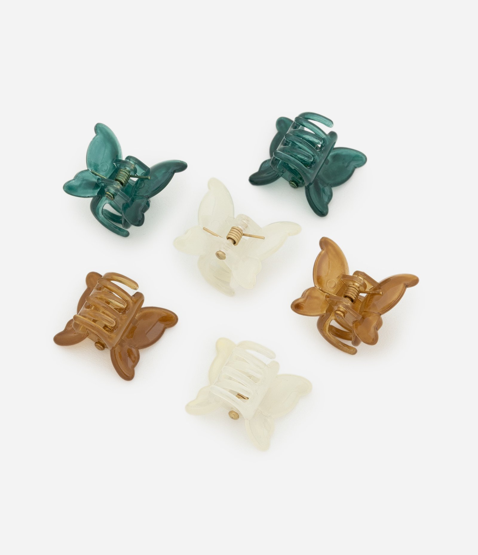 Kit 06 Mini Piranhas de Cabelo com Formato de Borboleta Multicores 2