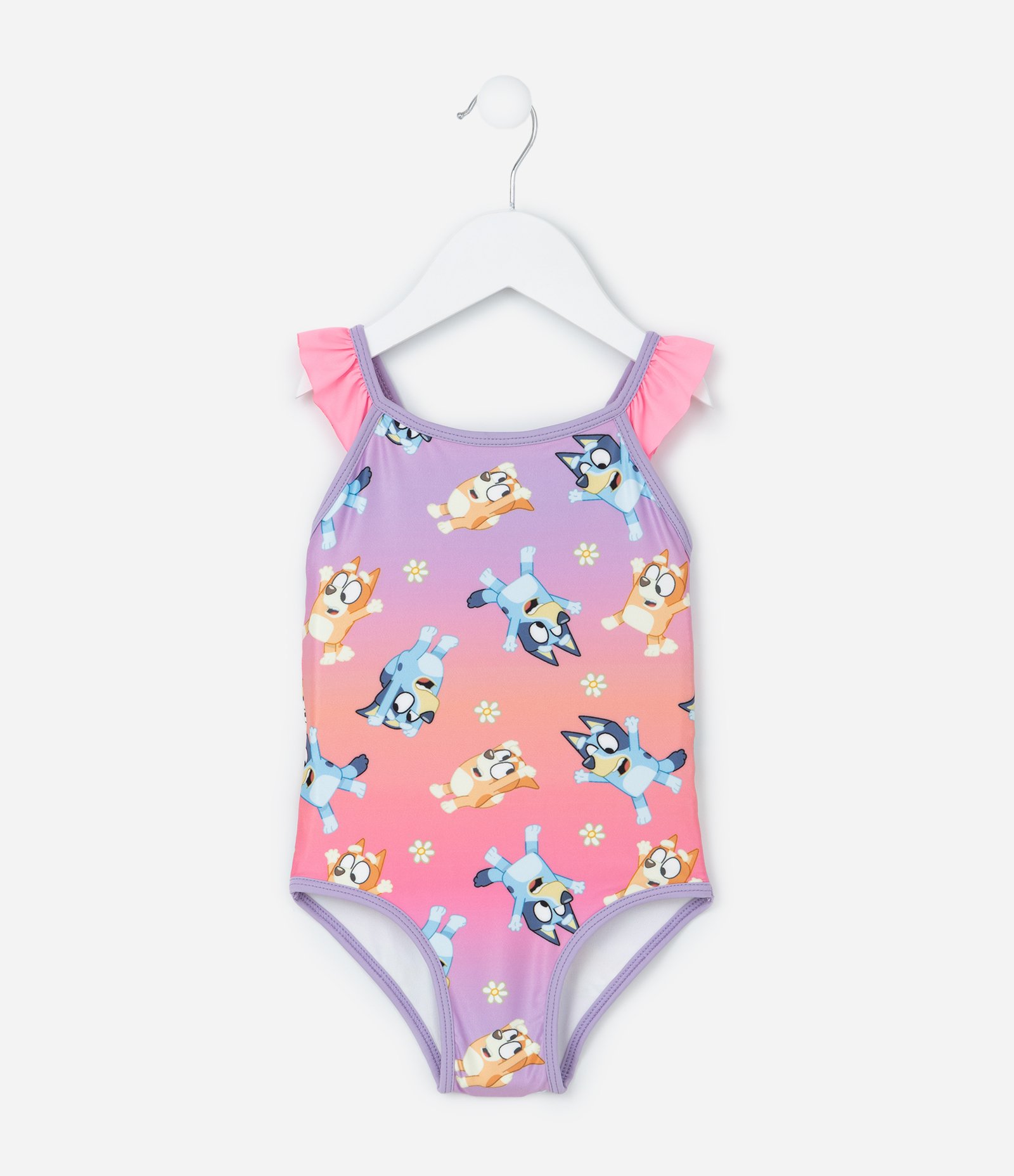 Maiô Infantil com Estampa Bluey e Proteção UV - Tam 2 a 6 Anos Rosa 1