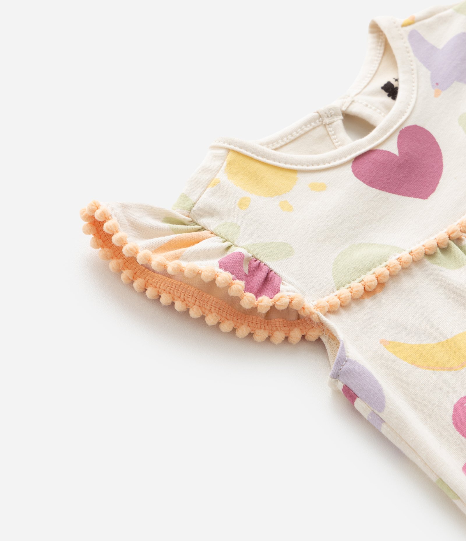 Macaquinho Infantil com Estampa Praia e Babadinhos - Tam RN a 18 meses Bege 6