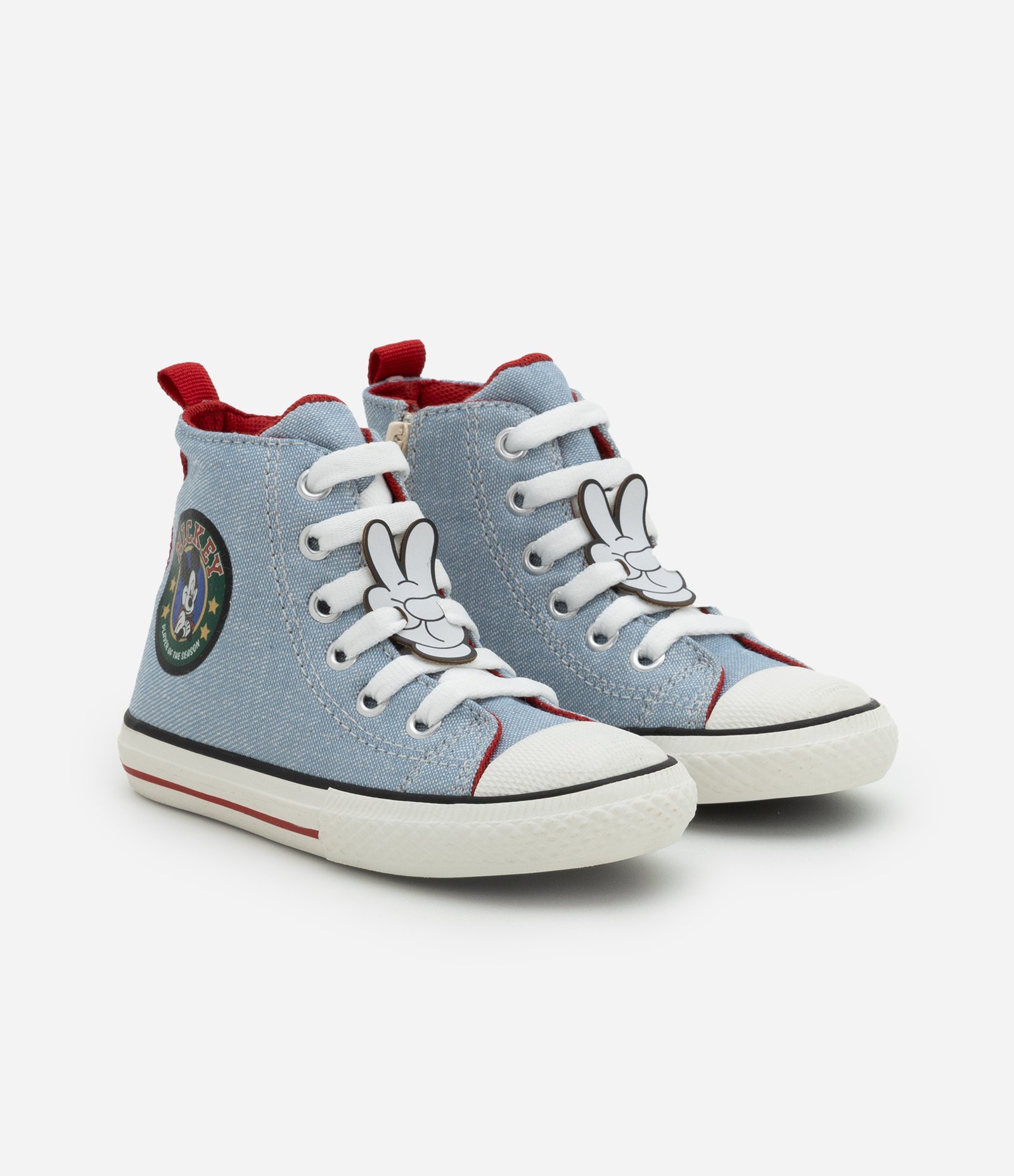 Tenis Infantil Abotinado Jeans do Mickey com Patch no Cadarço - Tam 20 ao 27 Azul 1