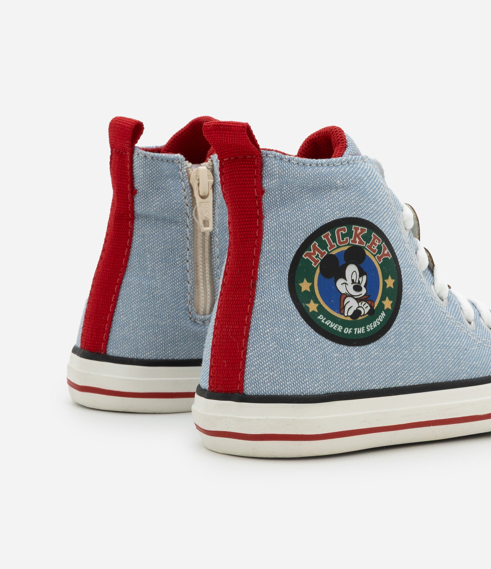 Tenis Infantil Abotinado Jeans do Mickey com Patch no Cadarço - Tam 20 ao 27 Azul 2