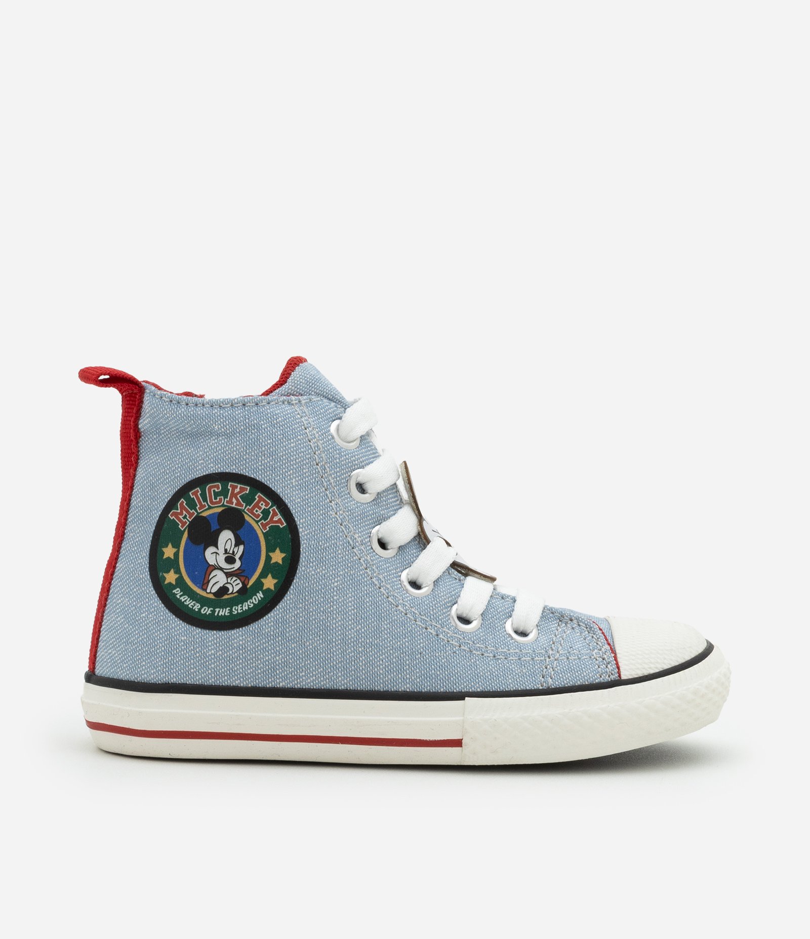 Tenis Infantil Abotinado Jeans do Mickey com Patch no Cadarço - Tam 20 ao 27 Azul 6