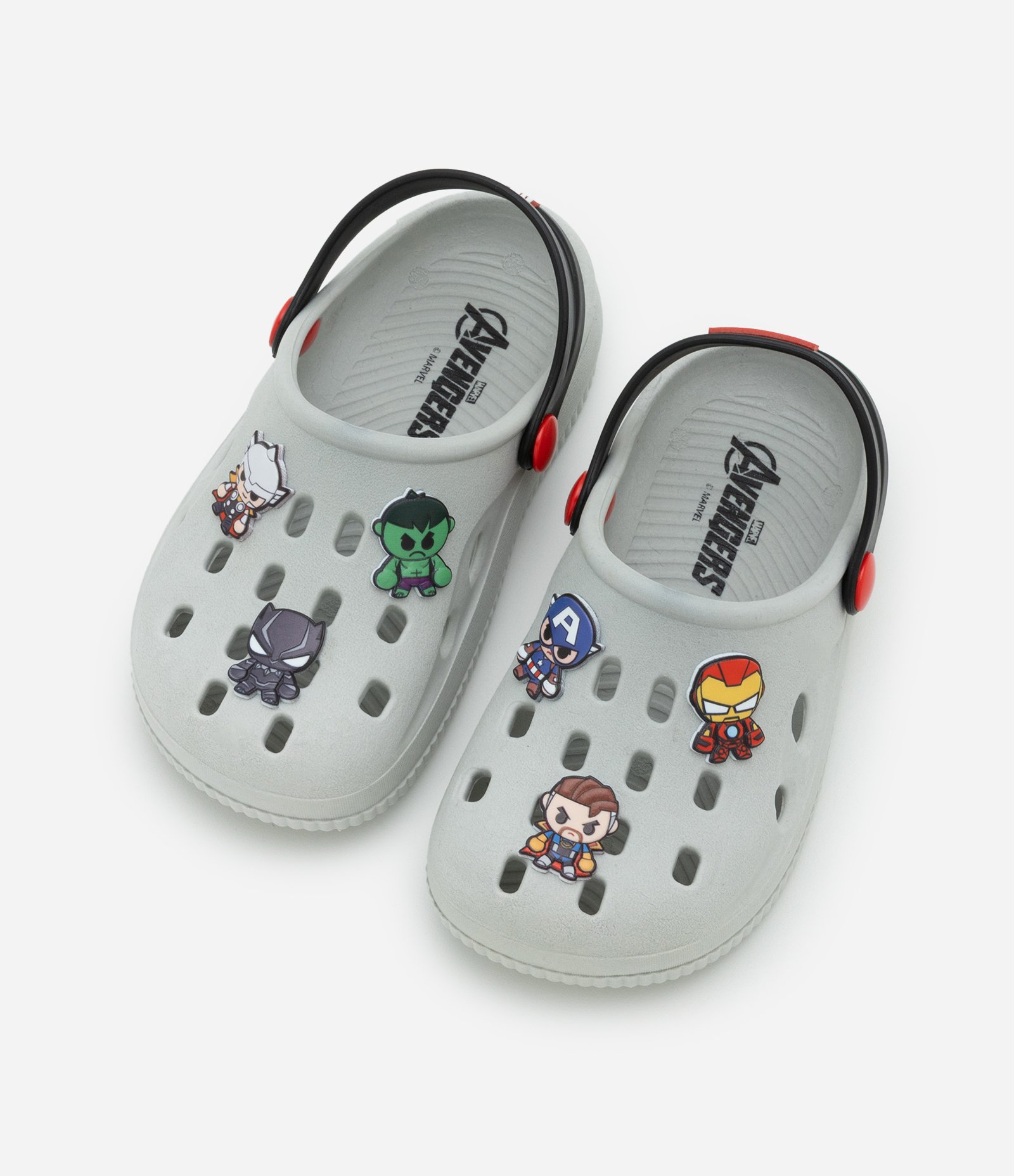 Sandália Babuche com Patch Os Vingadores - Tam 20 ao 33 Cinza 1