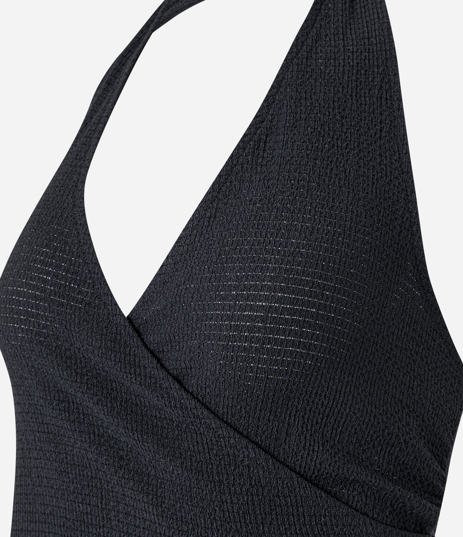 Blusa Frente Única Texturizada com Barra Assimétrica Preto 2