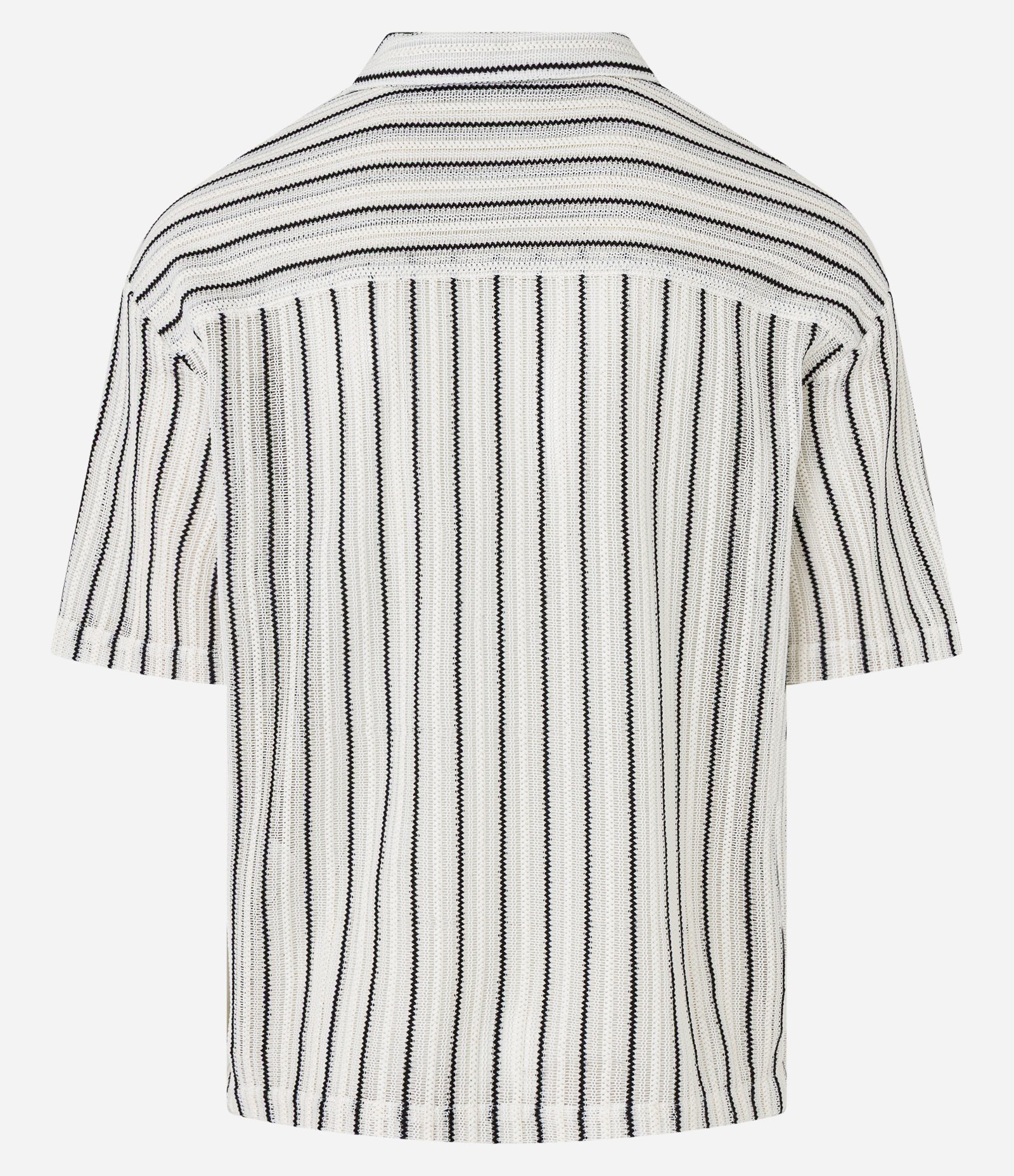 Camisa Boxy em Tricô com Estampa Listras Branco 10