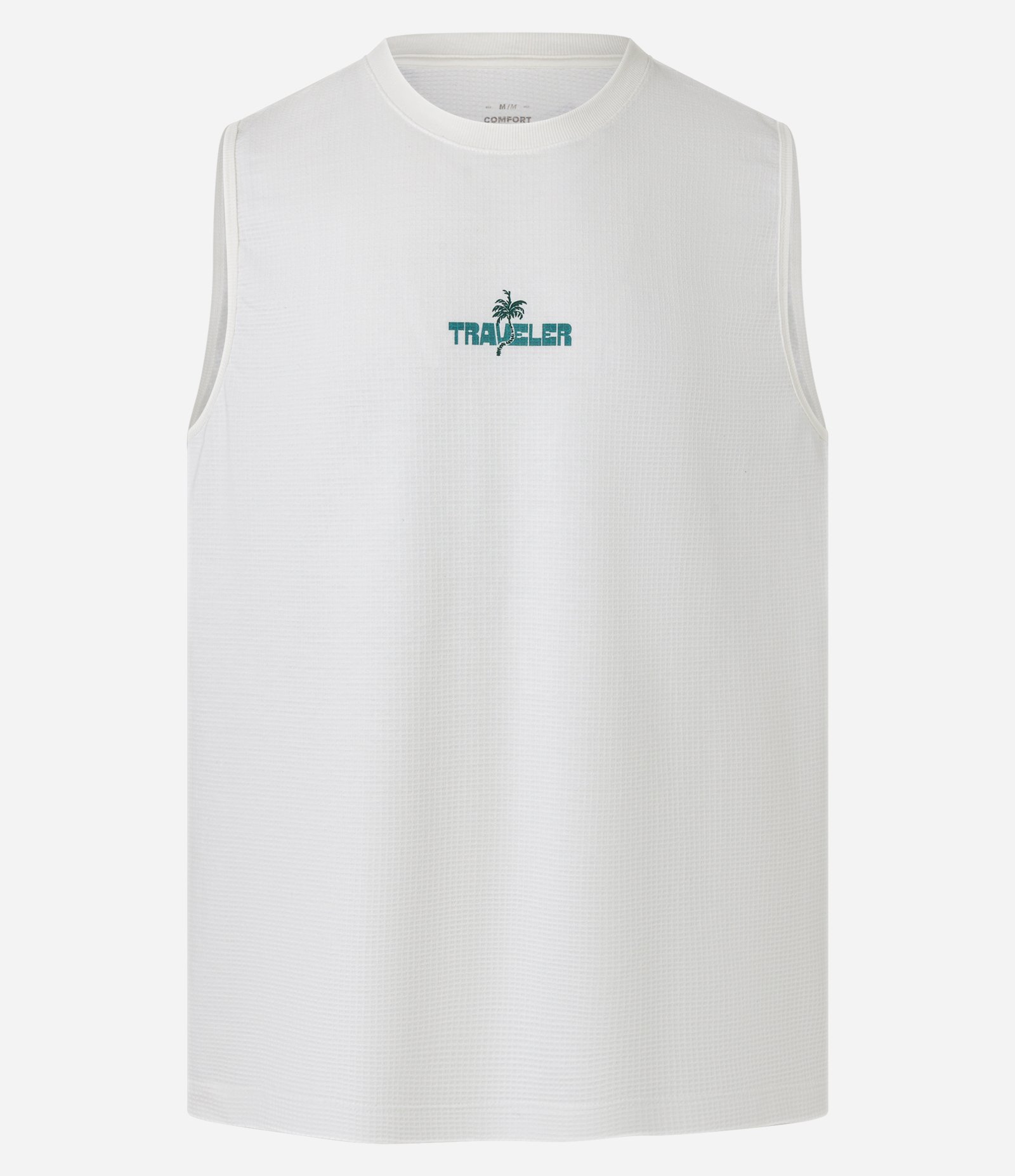 Regata Comfort em Algodão com Textura e Estampa Lettering Coqueiro Branco 5