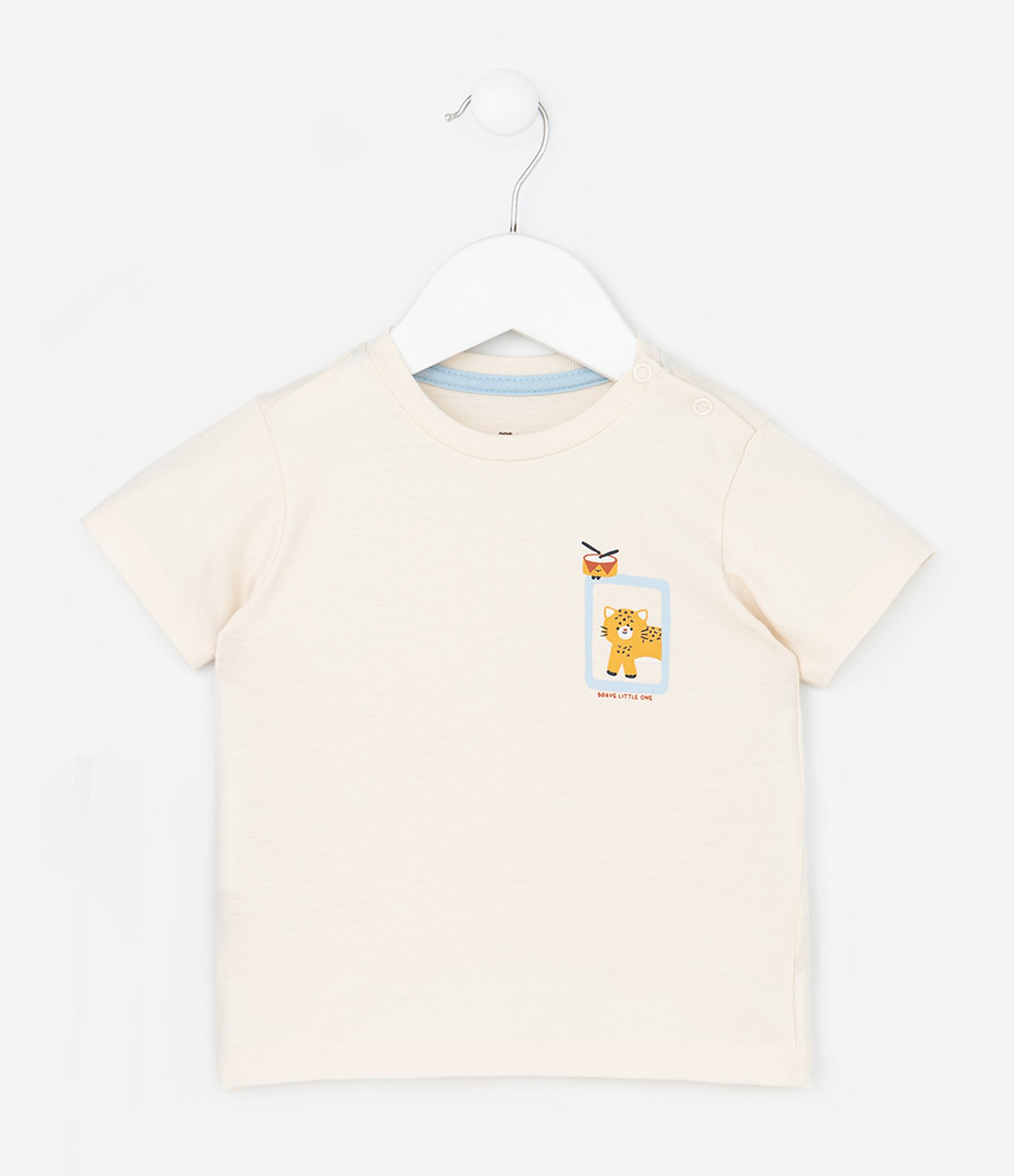 Conjunto Infantil em Moletom com Estampa Xadrez Vichy - Tam 0 a 18 Meses Bege/Azul 2