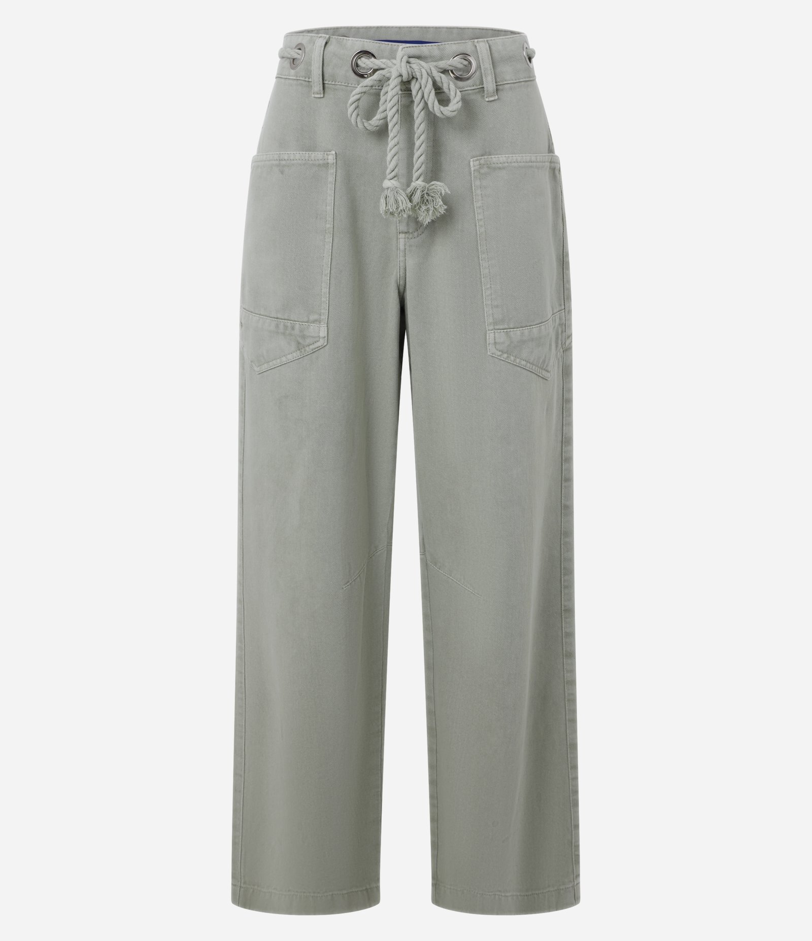 Calça Balloon em Jeans com Amarração na Cintura e Detalhe de Recortes Verde 6