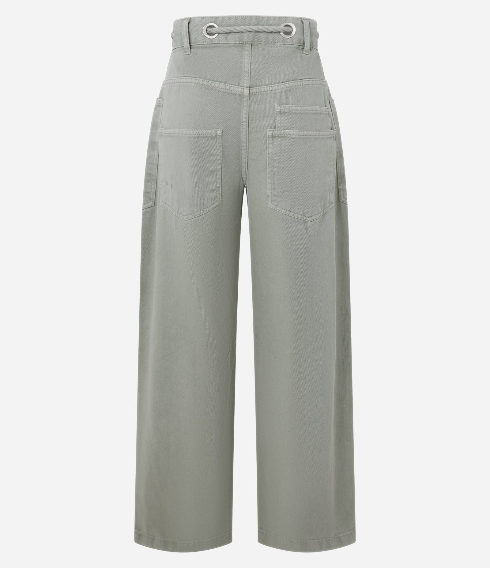 Calça Balloon em Jeans com Amarração na Cintura e Detalhe de Recortes Verde 7