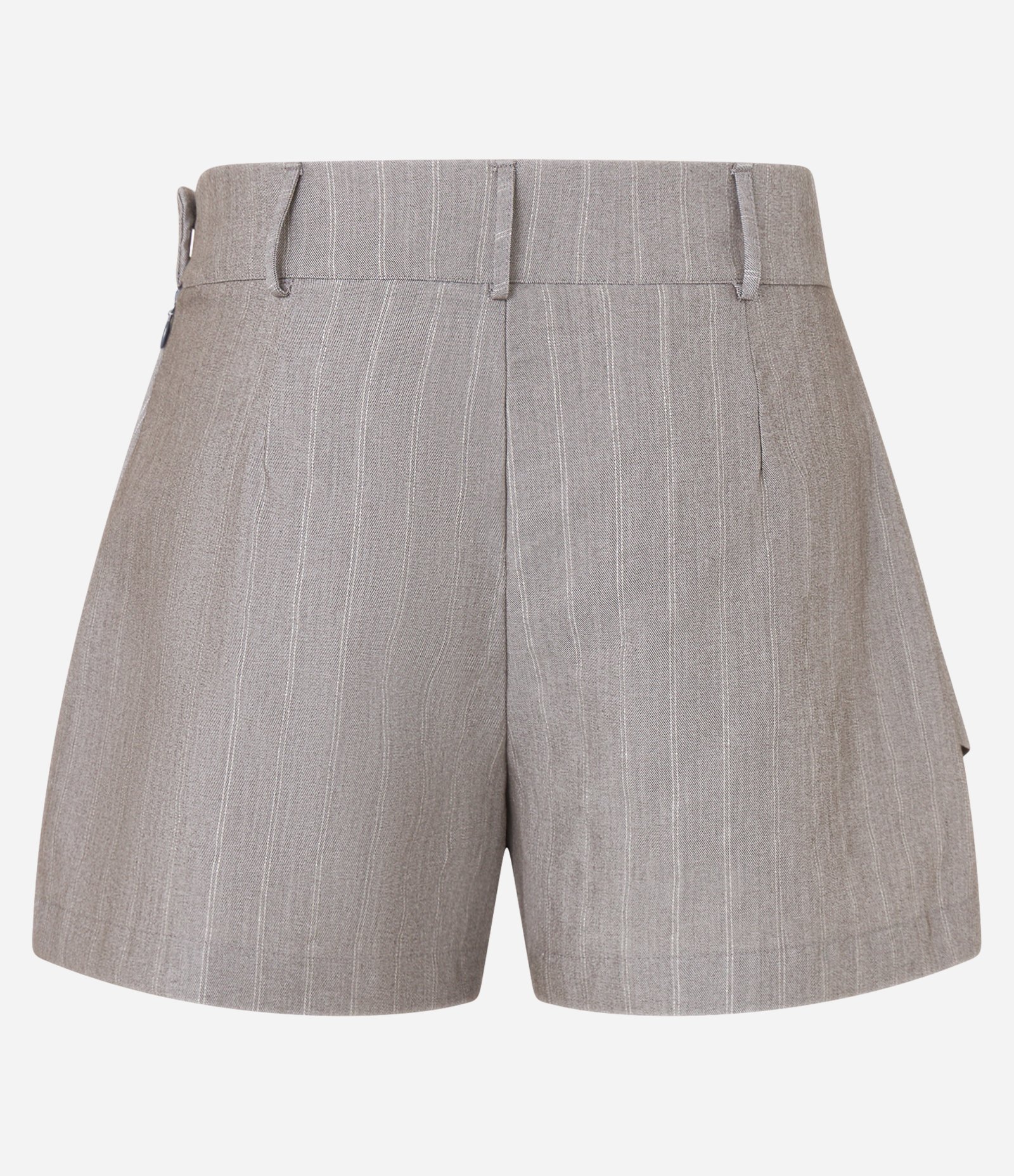 Short Saia em Alfaiataria com Listras e Cintura Baixa Cinza 6