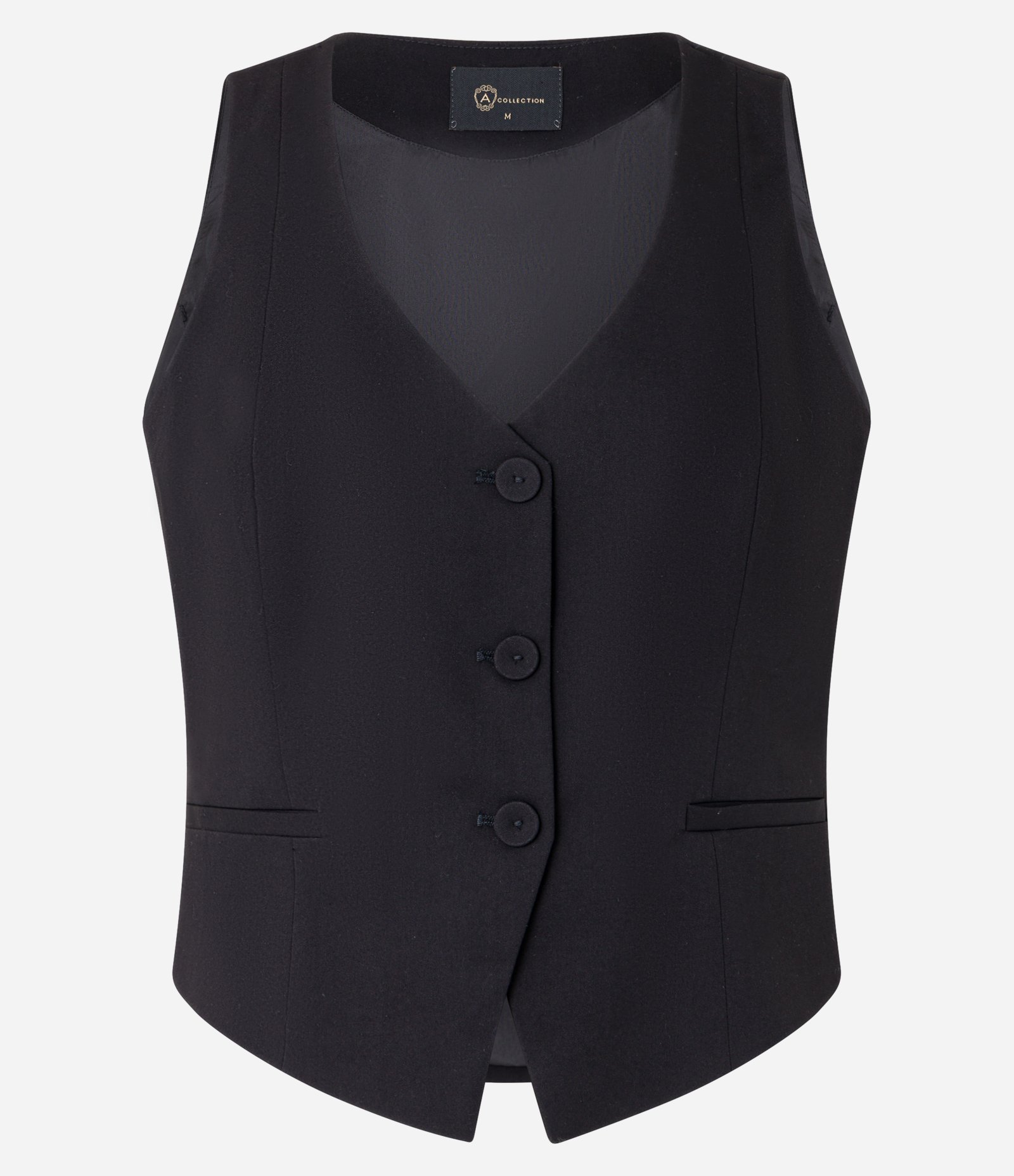 Colete Slim Alfaiatado com Decote V e Barra Assimétrica Preto 5