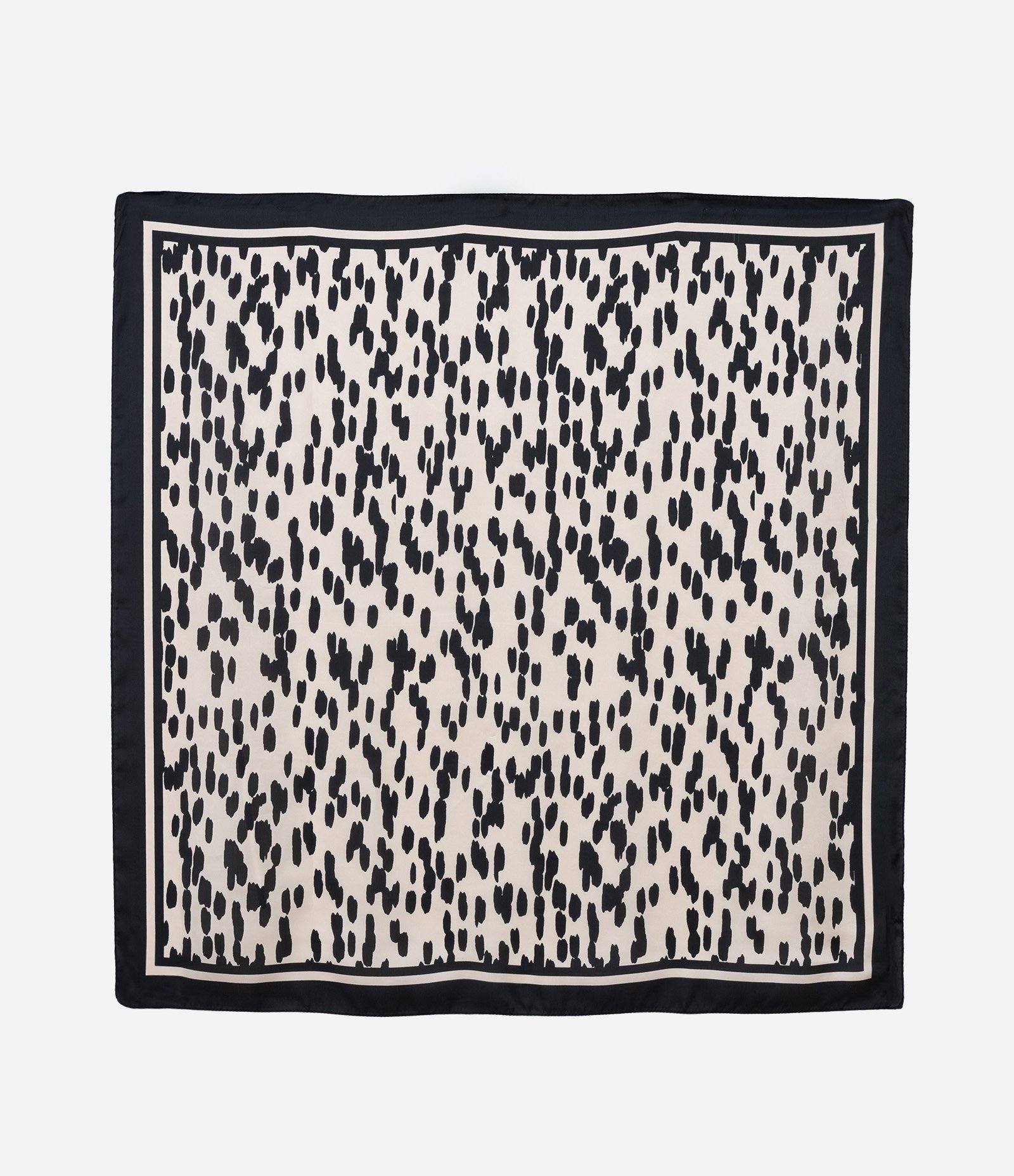 Lenço Quadrado em Cetim com Estampa de Pintinhas Preto 2