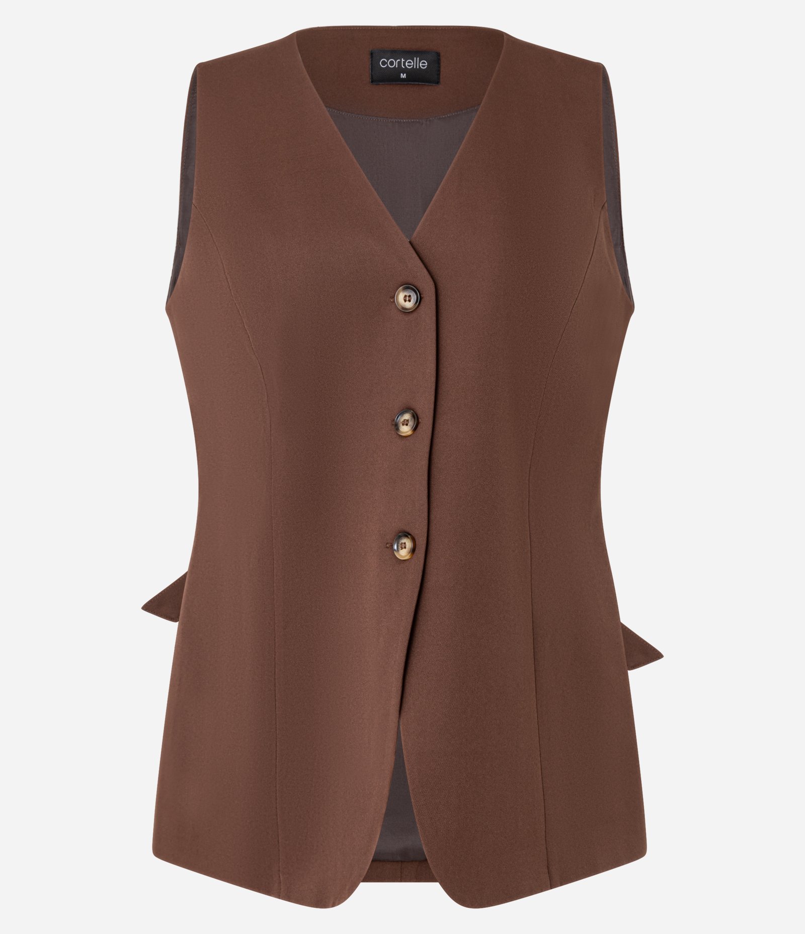 Colete Longo Alfaiatado com Botões e Amarração nas Costas Marrom 7