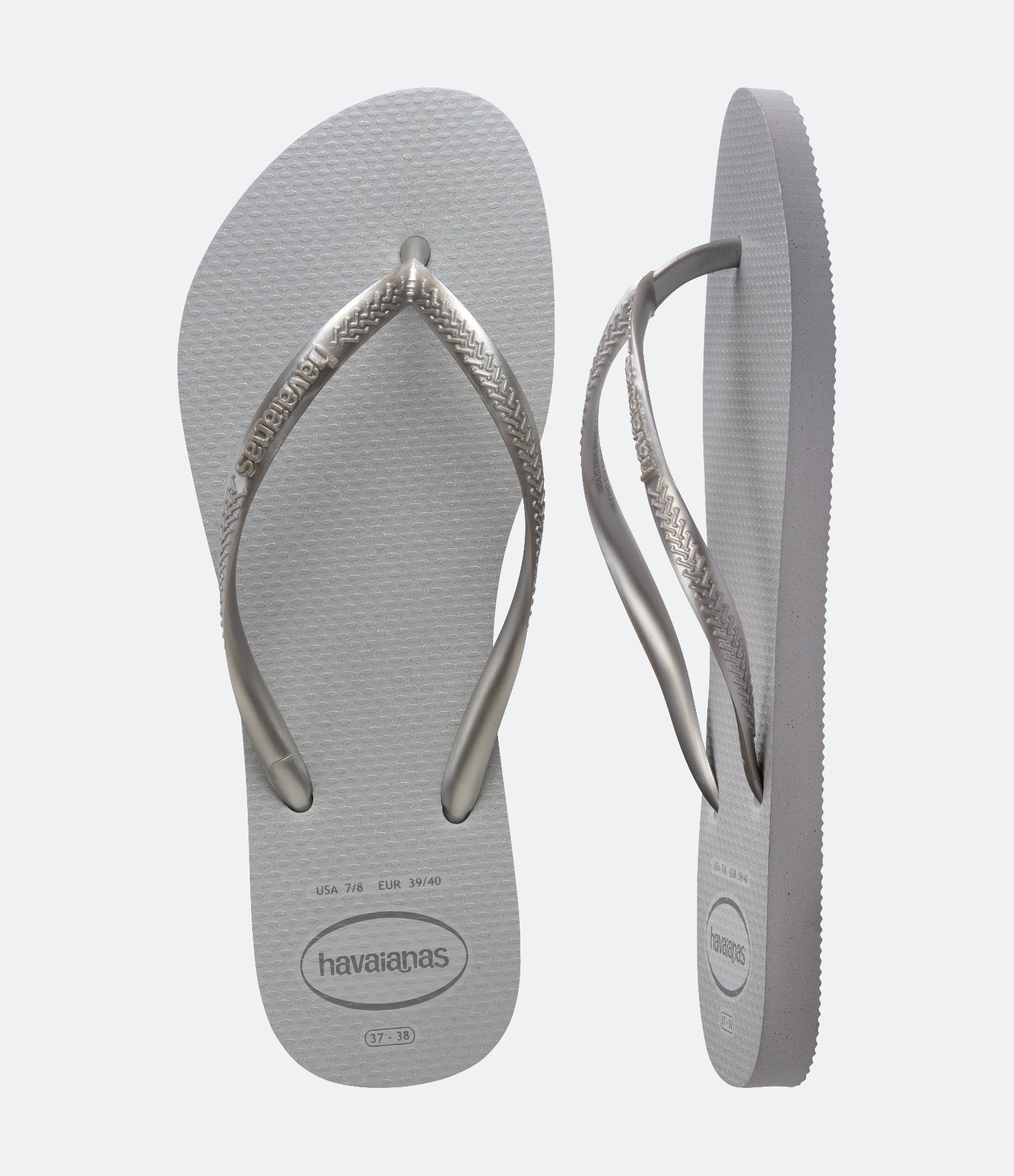 Chinelo Slim com Tira Metalizada Havaianas Cinza 5