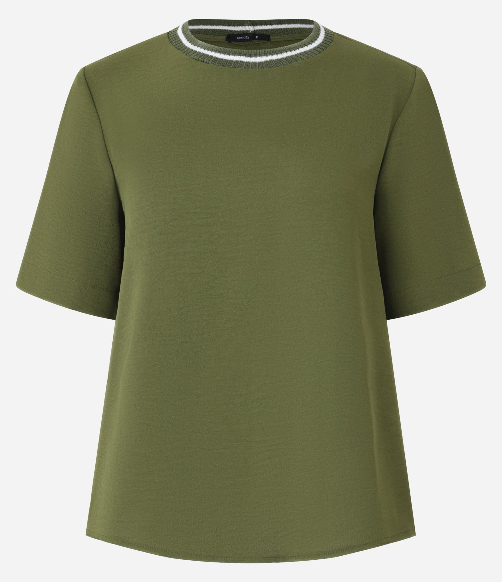 Blusa em Airflow com Gola de Ribana Contrastante Verde 5