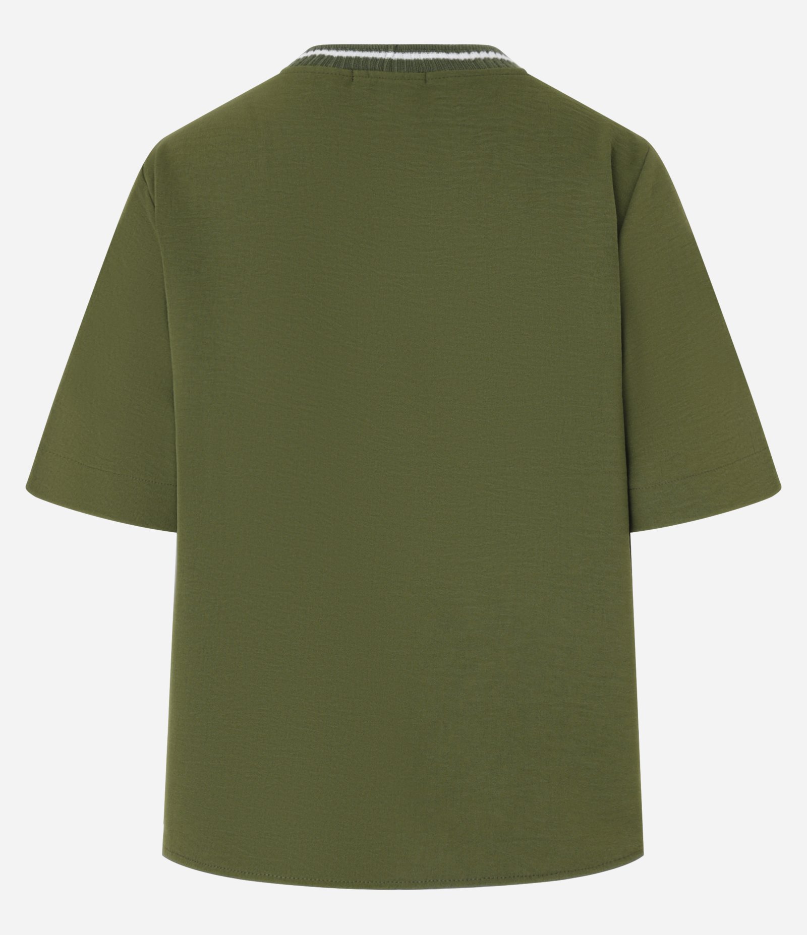 Blusa em Airflow com Gola de Ribana Contrastante Verde 6