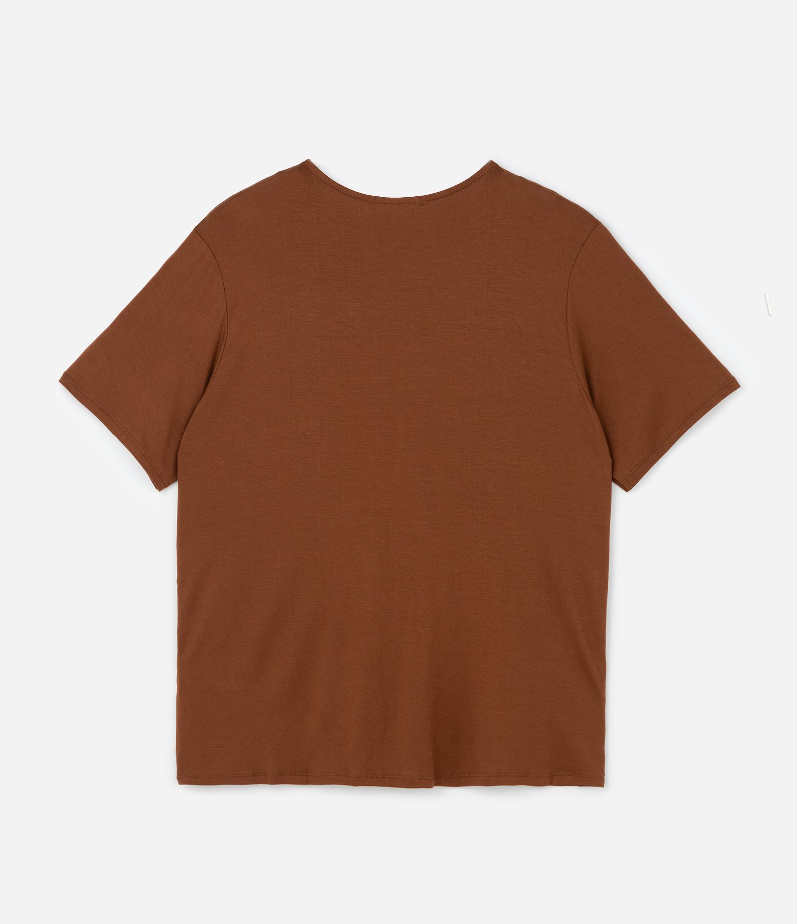 Blusa em Viscocrepe com Decote V em Retilínea Curve & Plus Size Marrom 5