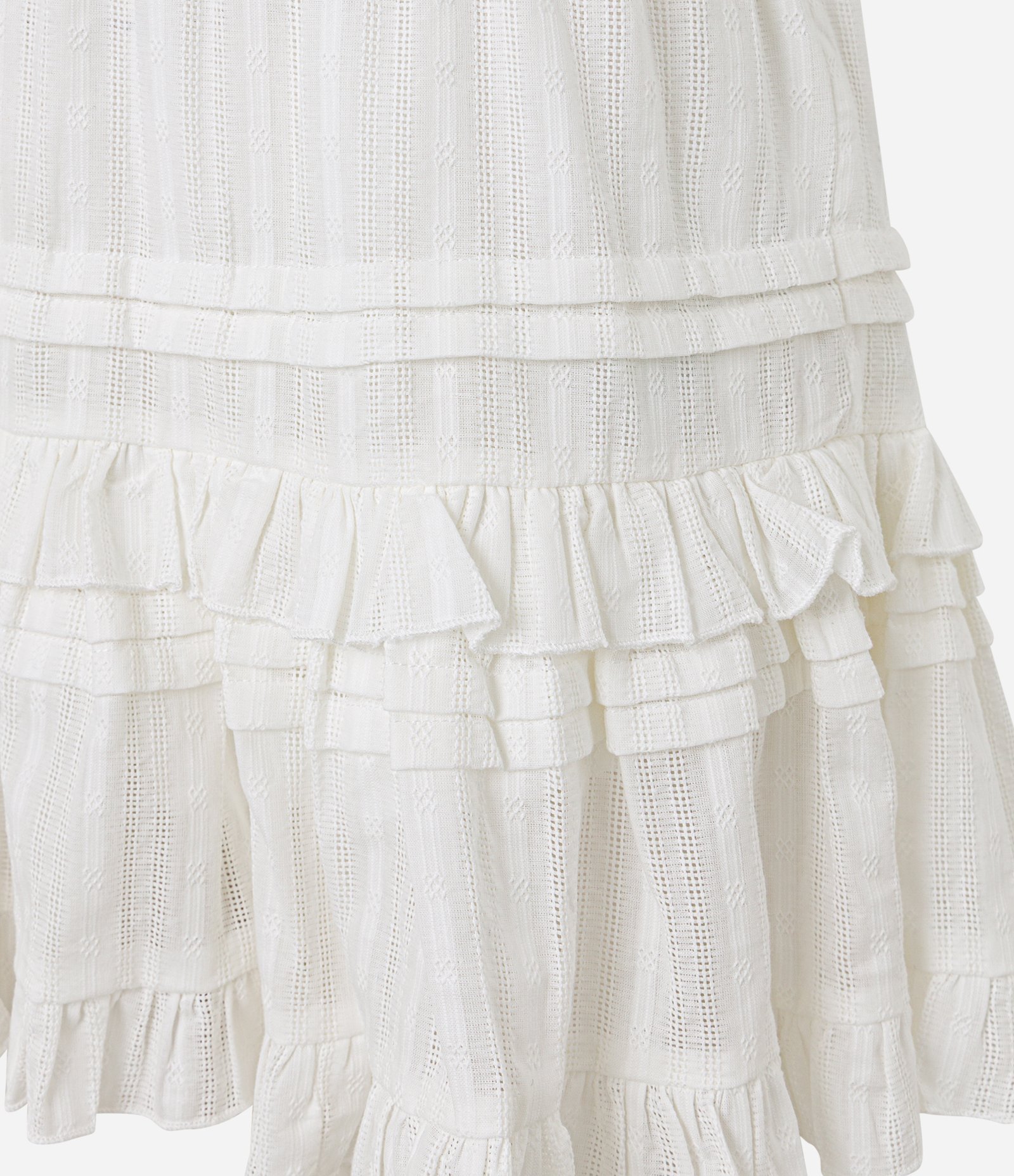 Saia Curta com Textura e Babados Branco 7