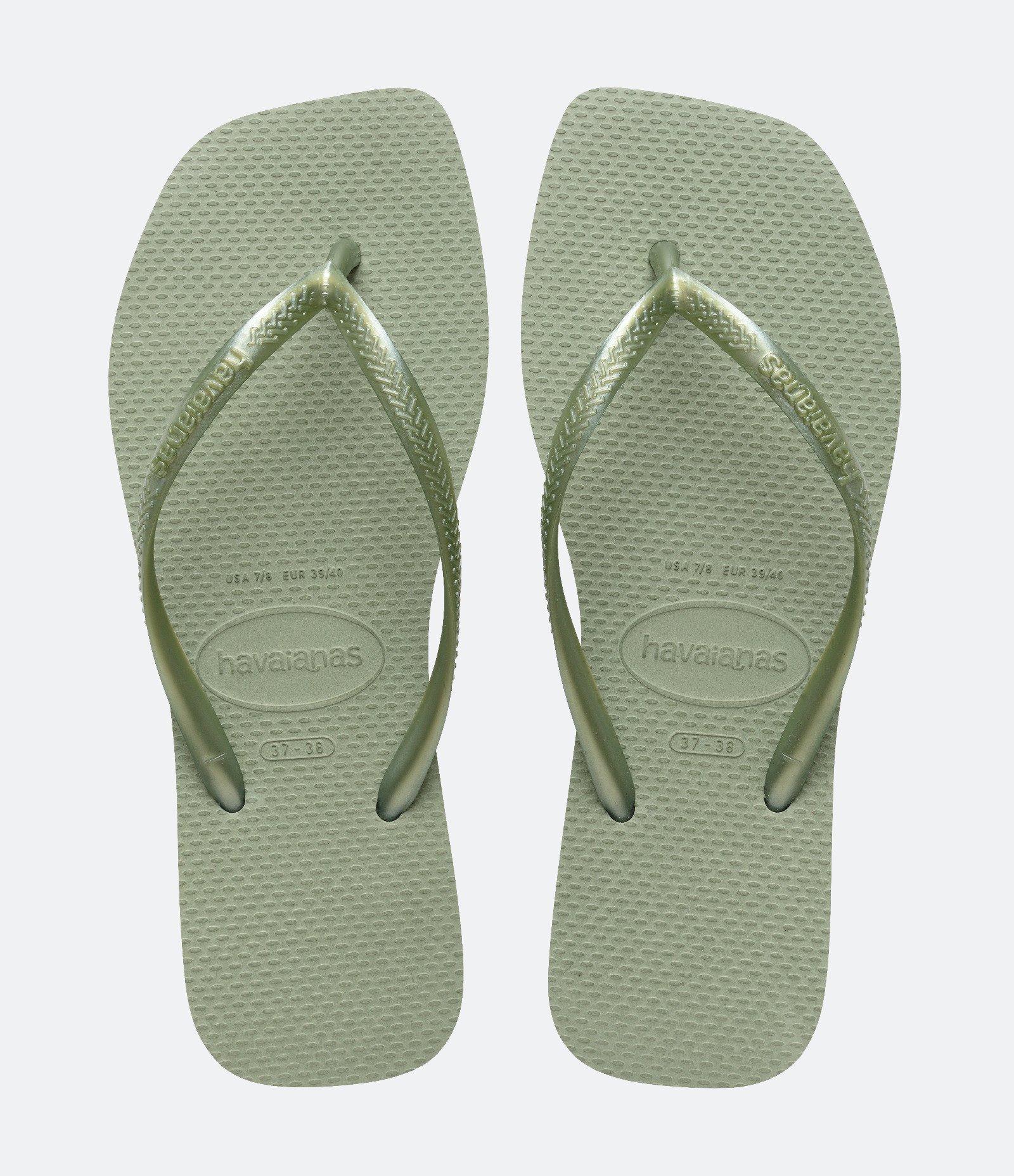 Chinelo Havaianas Slim Square com Bico Quadrado Verde 1