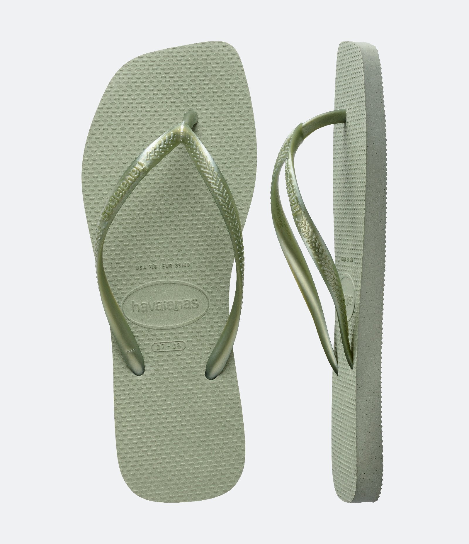 Chinelo Havaianas Slim Square com Bico Quadrado Verde 5