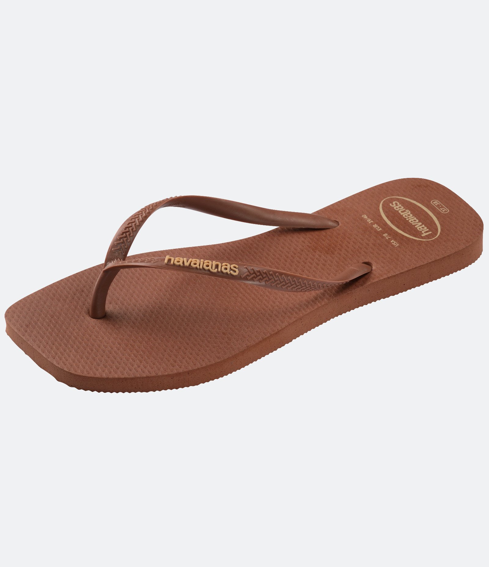 Chinelo Havaianas Slim Square com Bico Quadrado Marrom 6