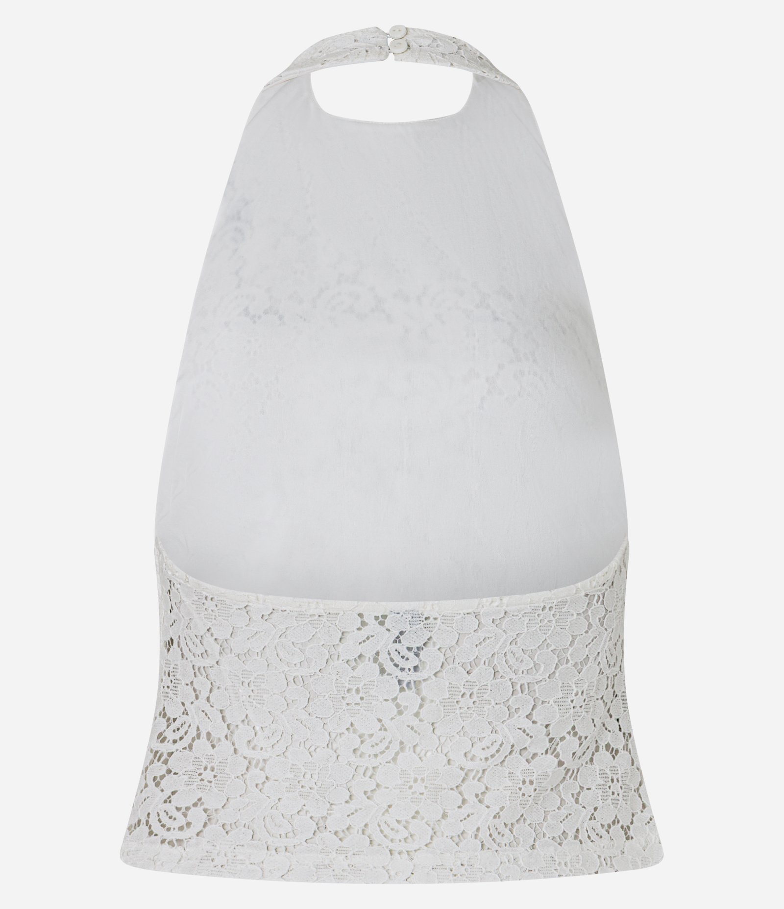 Blusa em Algodão de Renda com Frente Única Branco 7