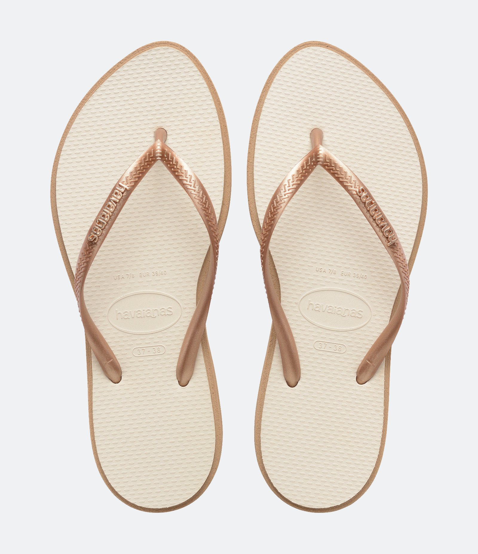 Chinelo Point com Sola Bicolor Havaianas Bege 1