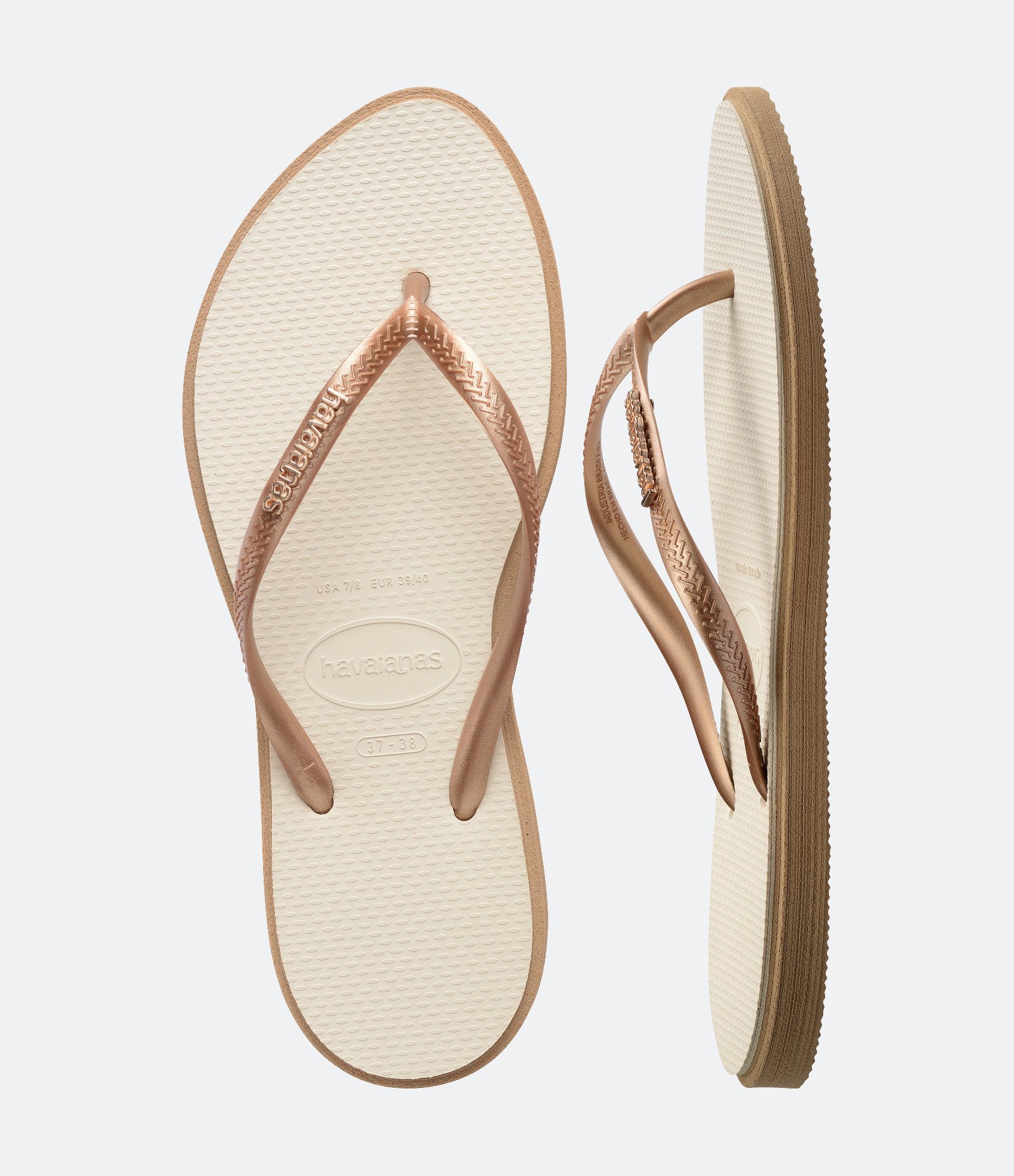 Chinelo Point com Sola Bicolor Havaianas Bege 2