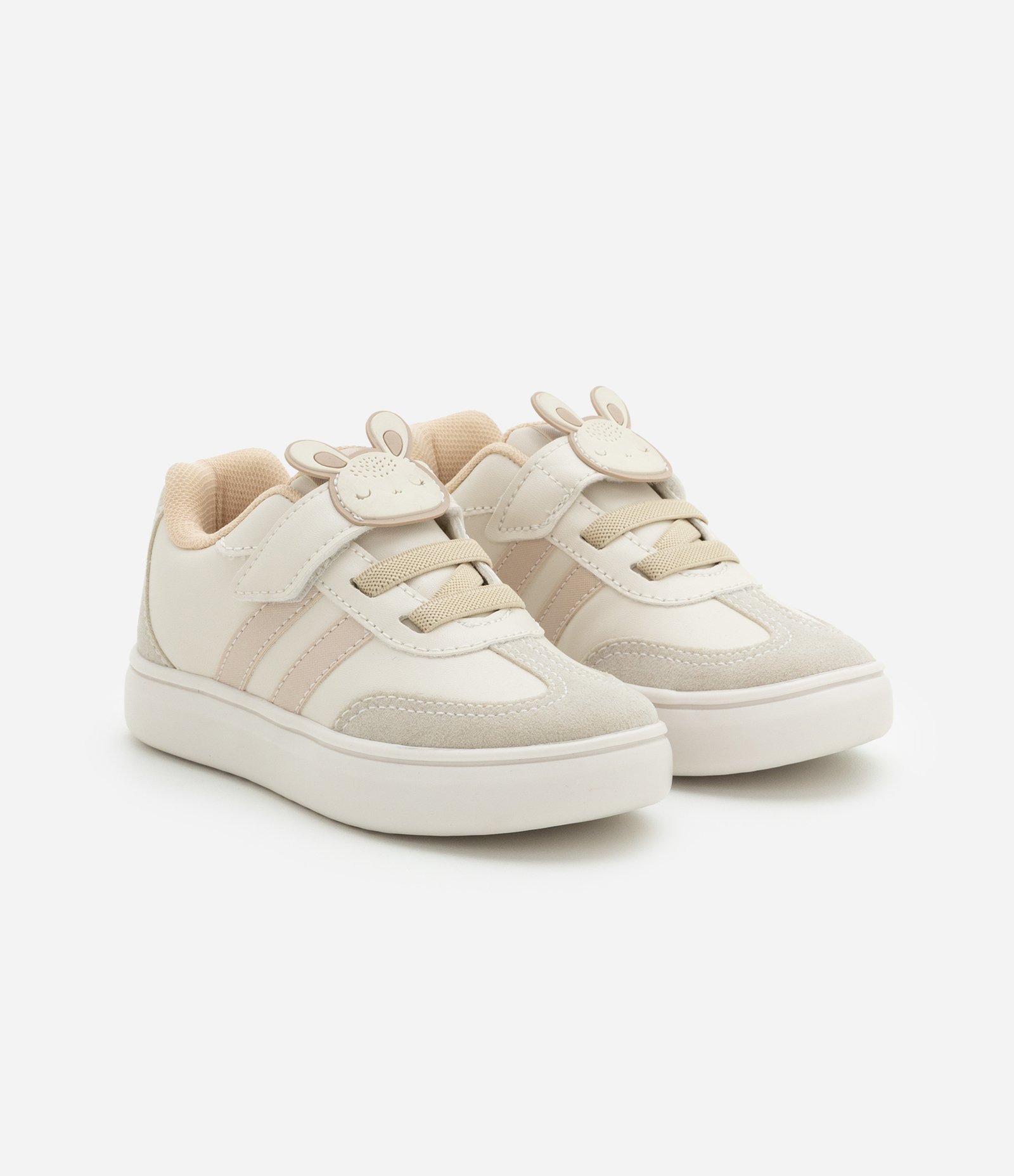 Tênis Casual Infantil com Patch Coelhinho - Tam 20 ao 27 Bege 1