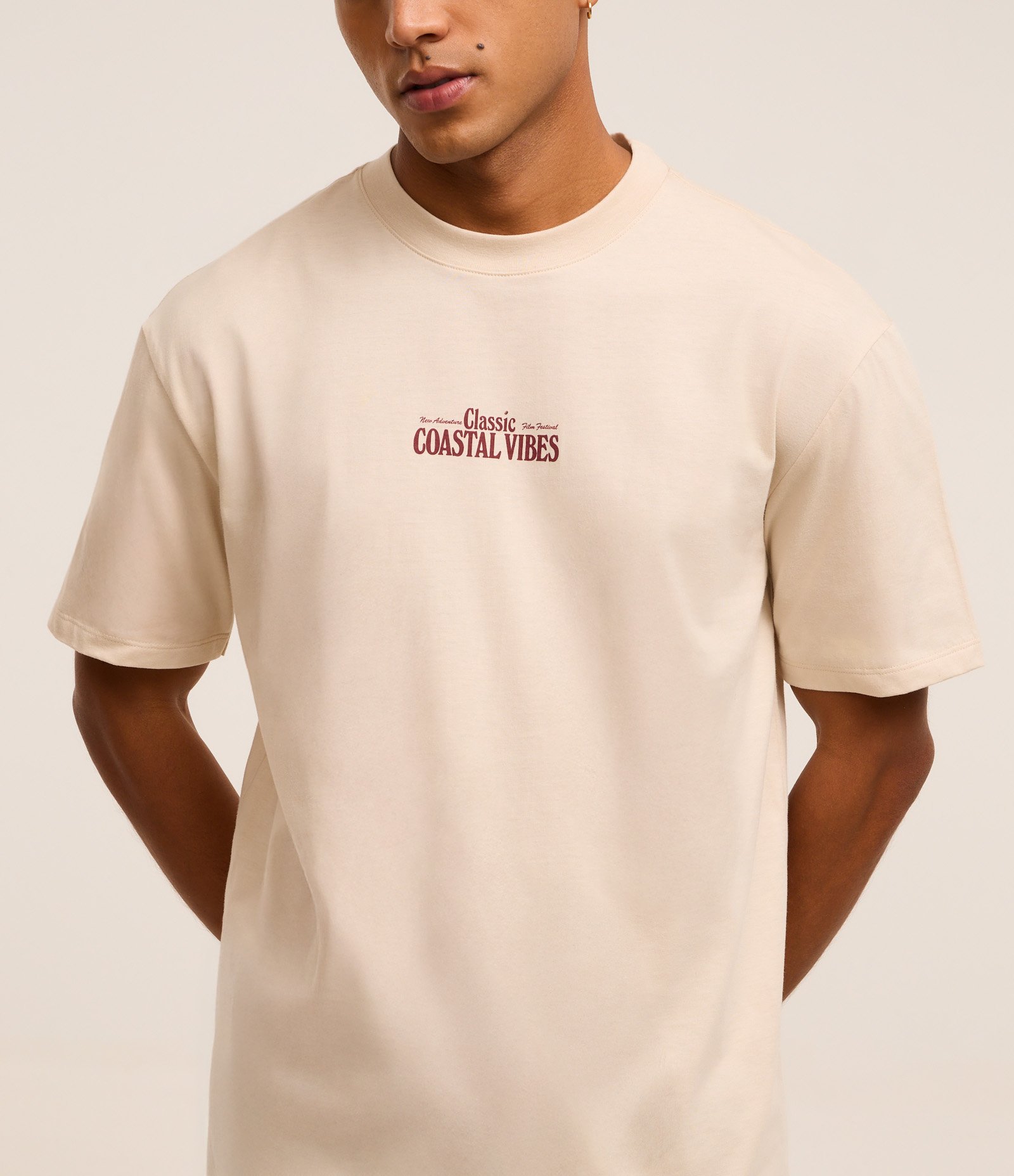 Camiseta Relaxed em Algodão com Estampa Lettering Marrom claro 5