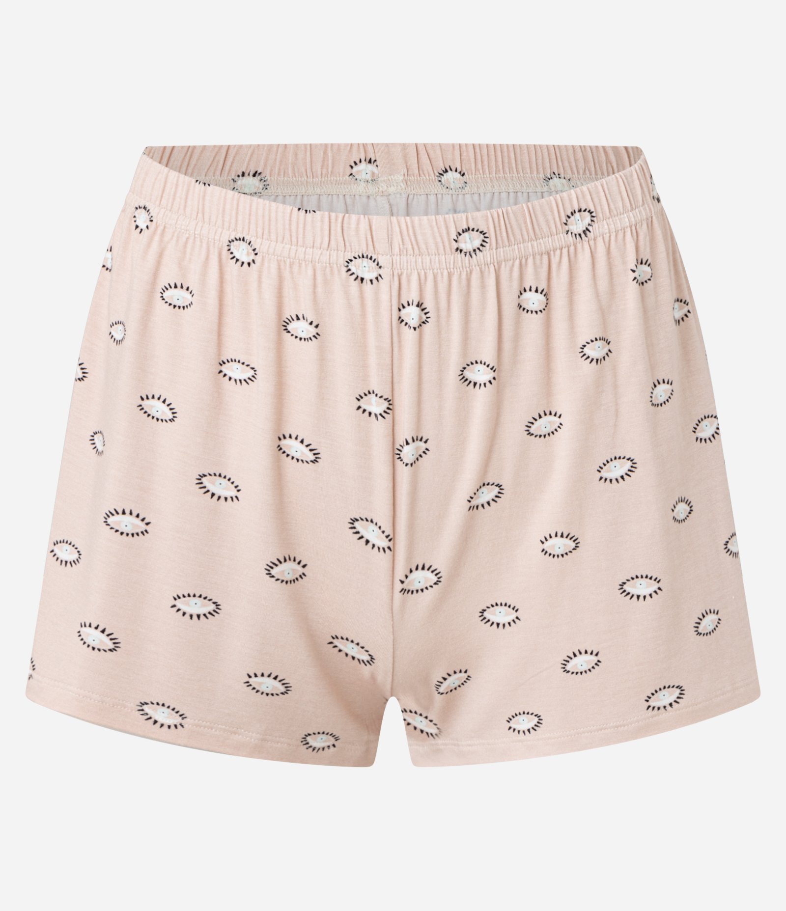 Pijama Short Doll em Ribana com Alcinha e Short Estampado de Olhinhos Branco 8