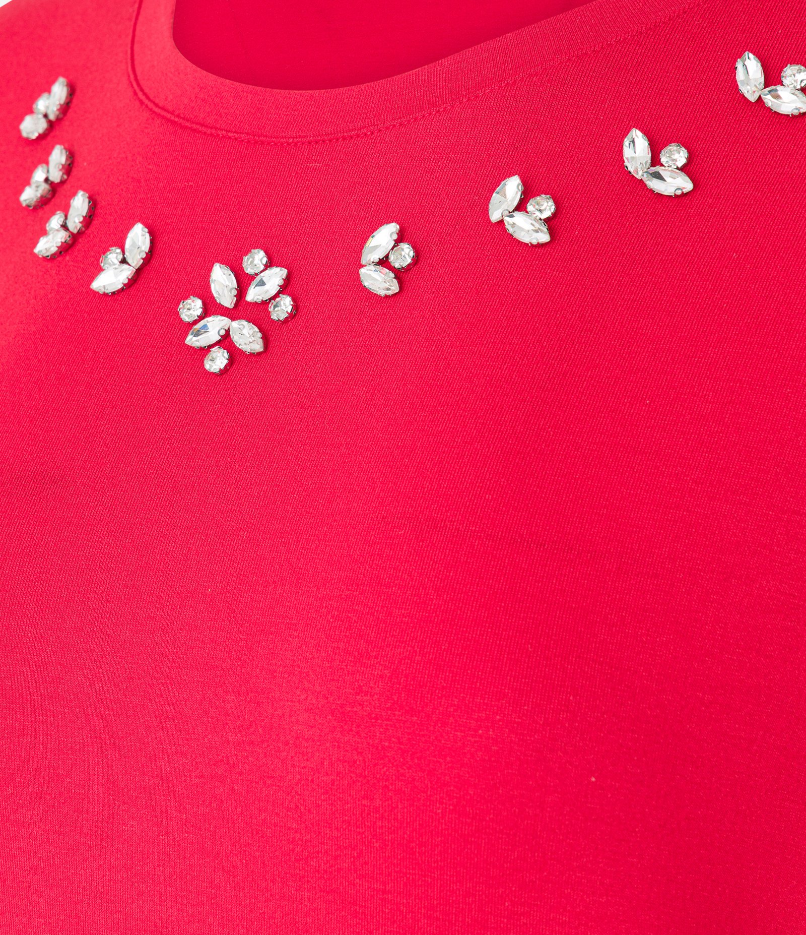 Camiseta T-shirt em Viscose com Aplicação de Strass Vermelho 7