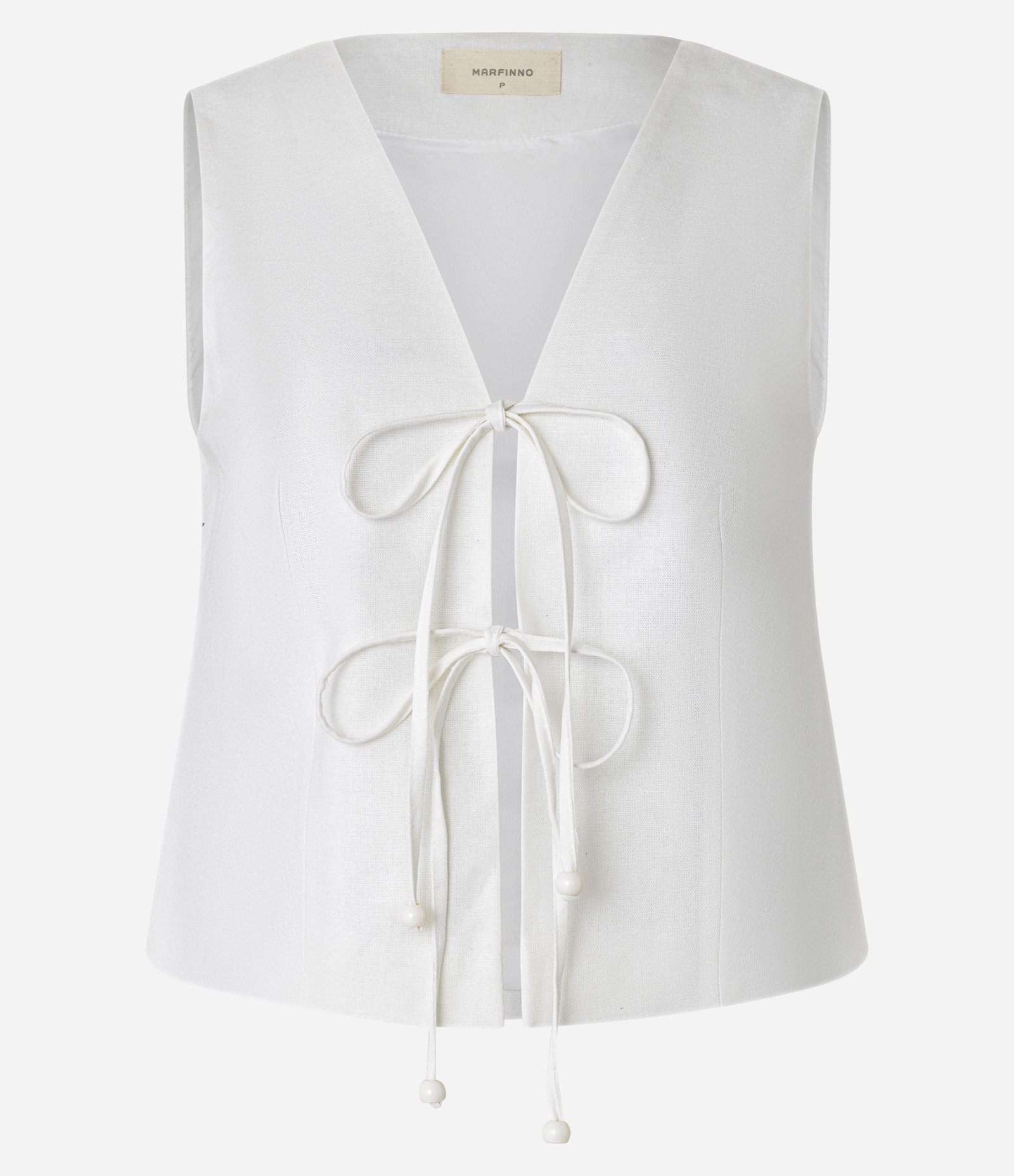 Colete em Viscolinho com Amarração Frontal Branco 8