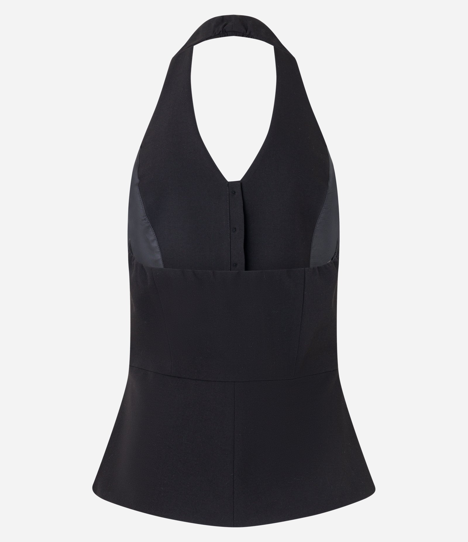 Colete Peplum Frente Única Alfaiatado com Botões Preto 6