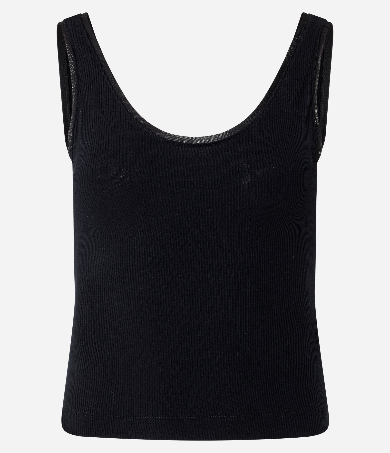 Regata em Ribana com Viés Contrastante Preto 7