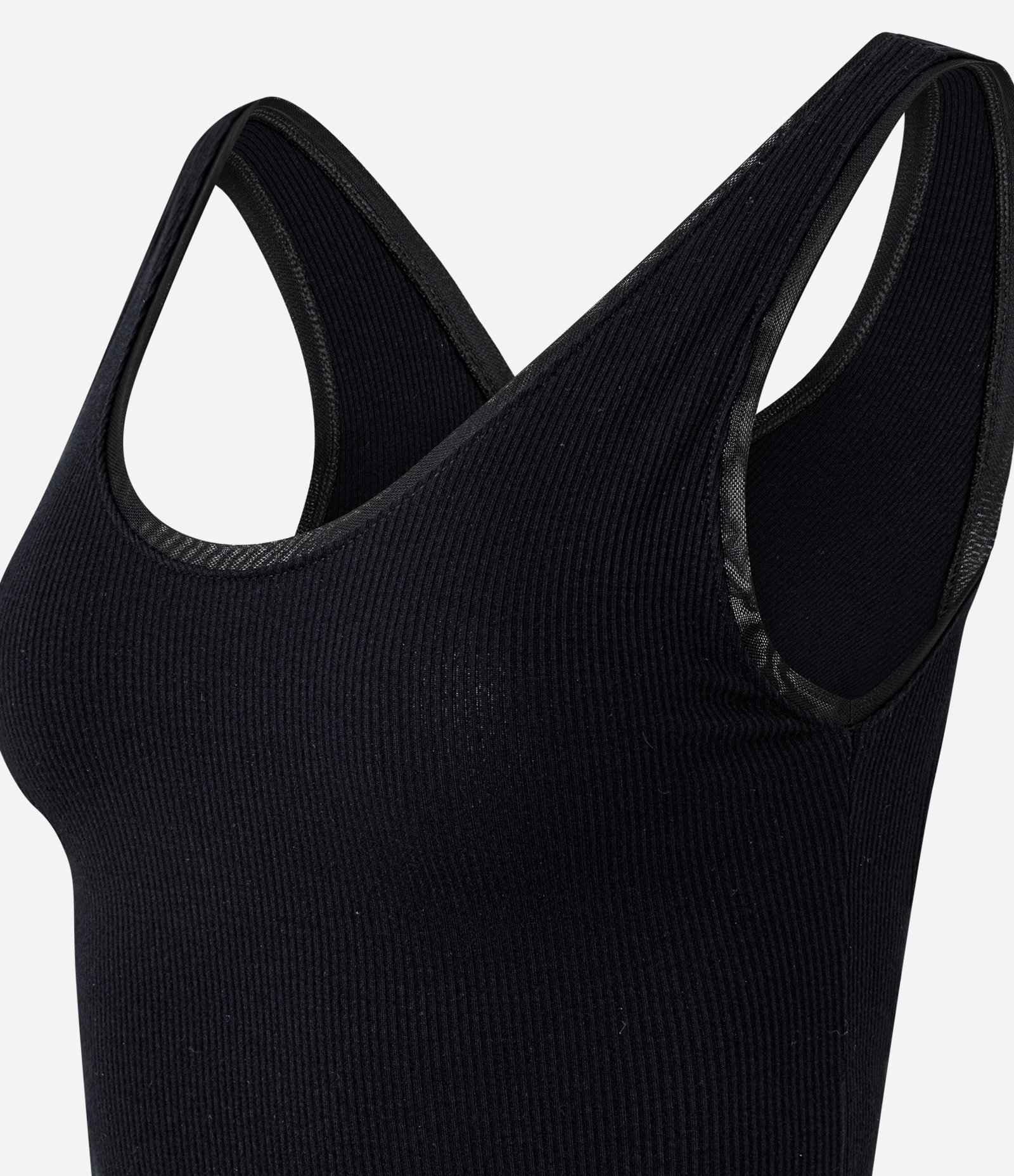 Regata em Ribana com Viés Contrastante Preto 8