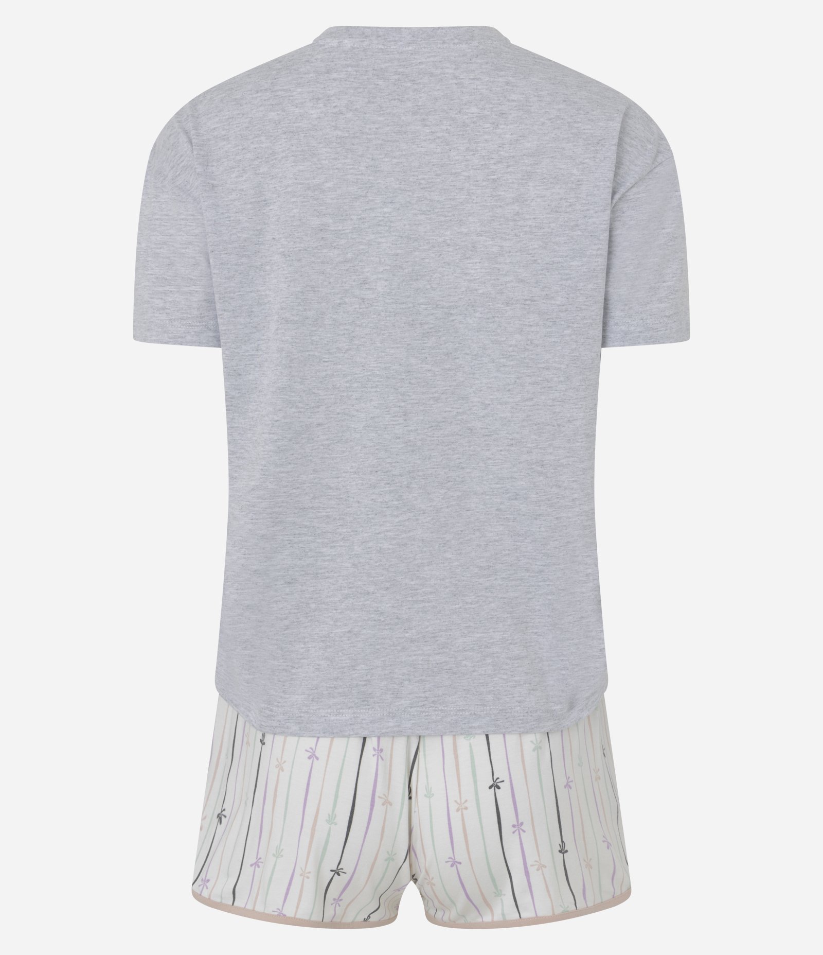 Pijama Short Doll em Algodão com Estampa Girls Fun Cinza 5