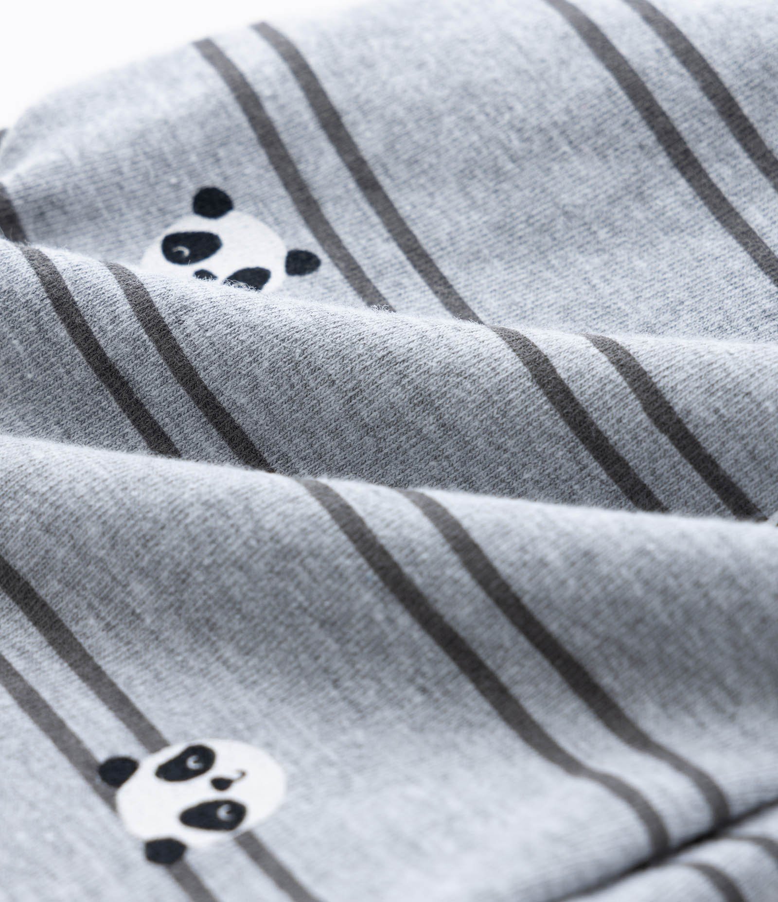 Kit 02 Calças Infantis com Cós Dobrável e Estampa Panda - Tam 0 a 18 meses Cinza 4