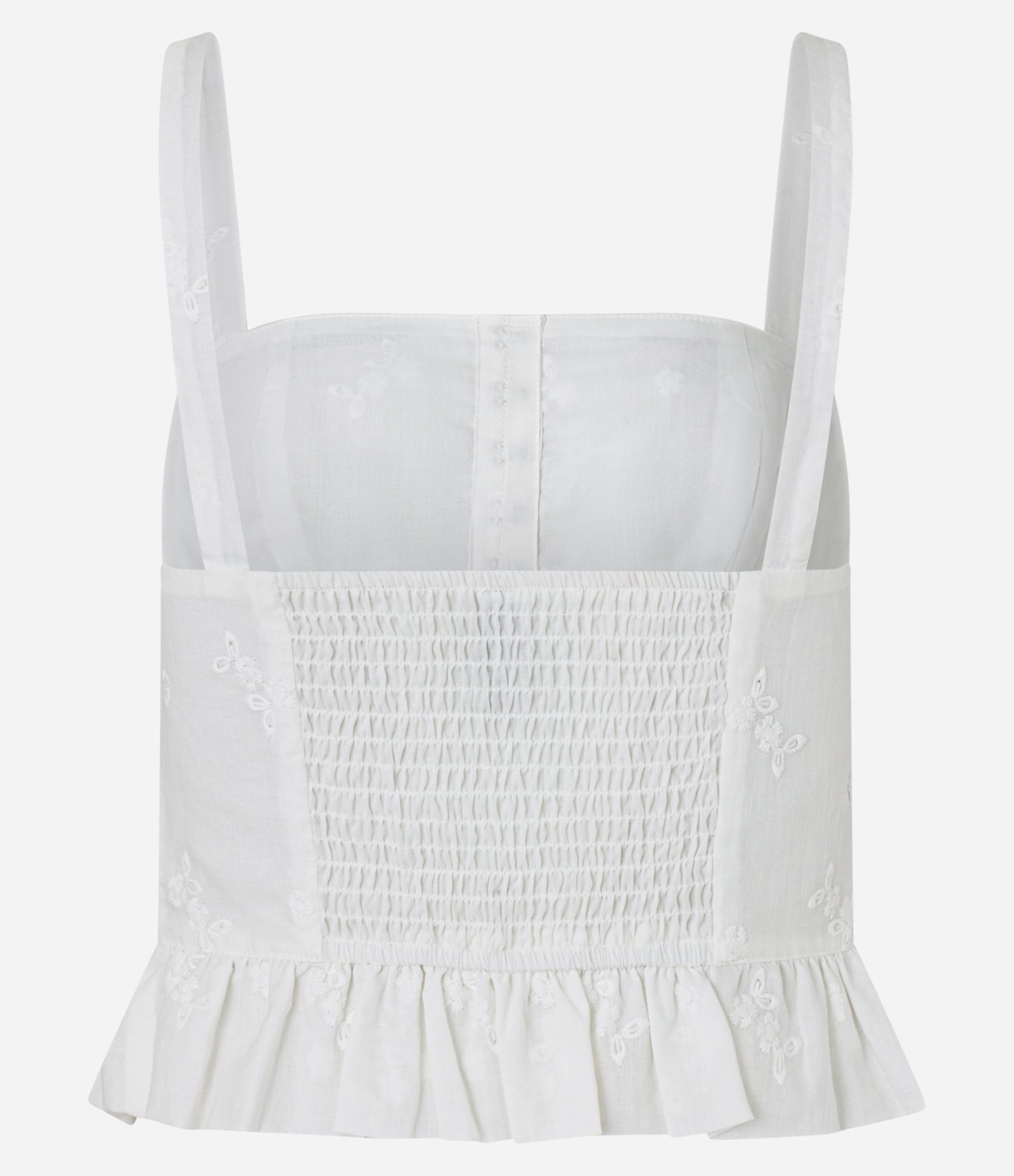 Blusa Corset em Laise com Bordado de Flores Branco 8