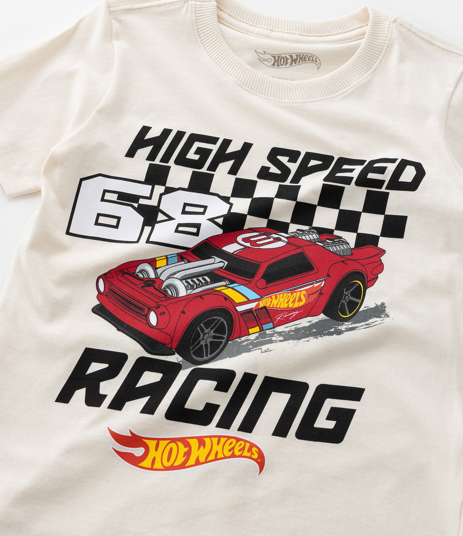 Camiseta Infantil com Estampa Racing 68 Hot Wheels - Tam 4 a 12 Anos Bege 5
