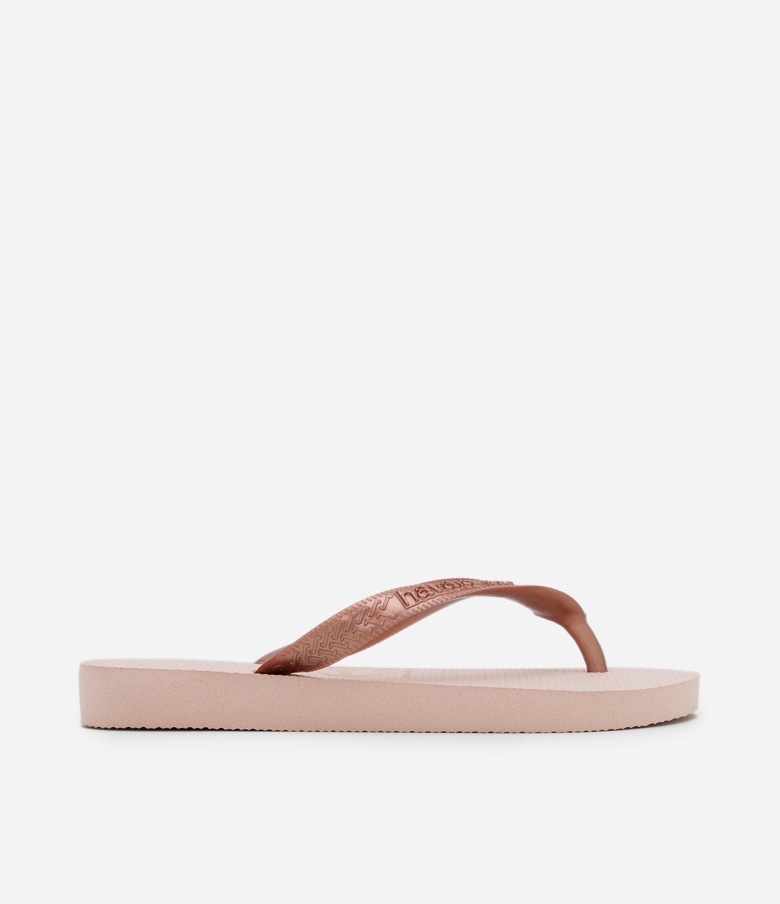 Chinelo Emborrachado Havaianas com Tiras Metalizadas Rosê 2