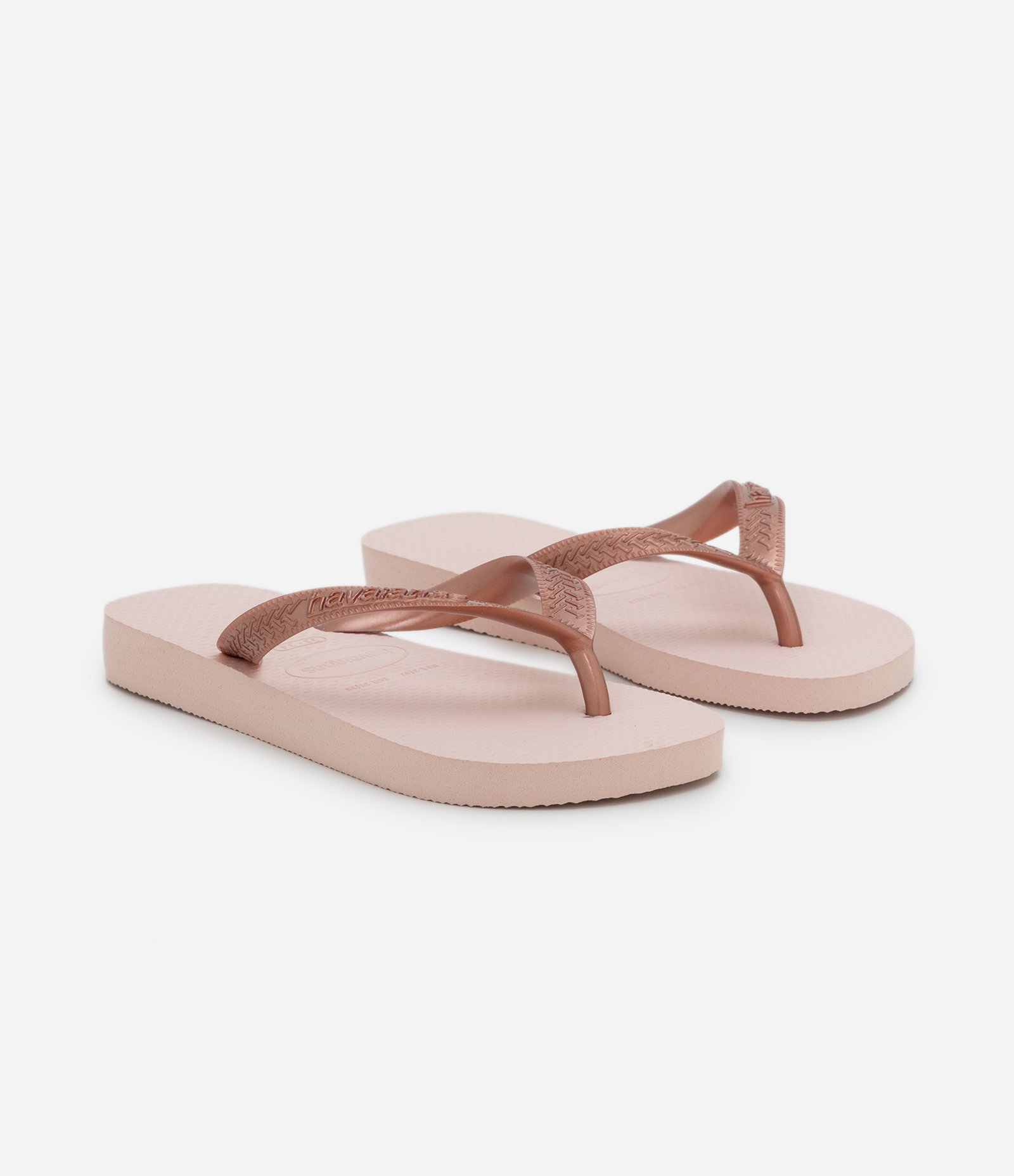 Chinelo Emborrachado Havaianas com Tiras Metalizadas Rosê 3
