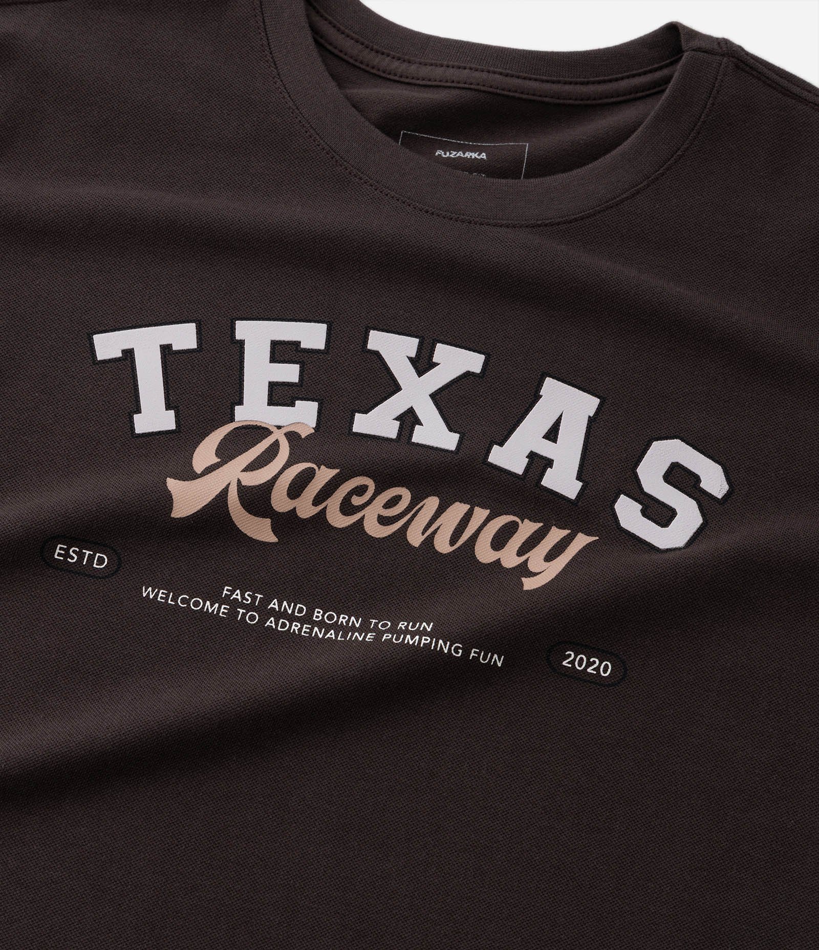 Camiseta Infantil com Lettering Texas Raceway - Tam 5 a 14 Anos Marrom 4