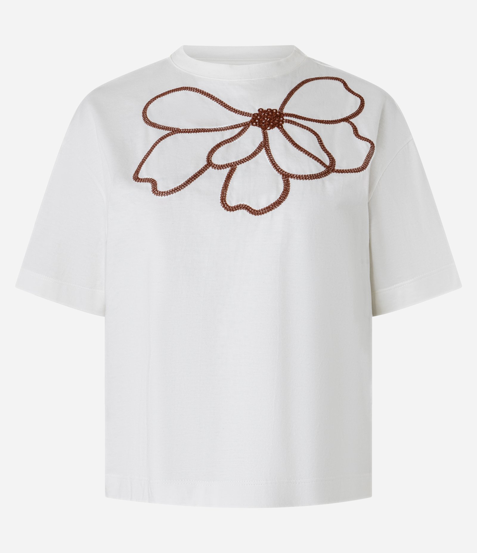 Blusa Boxy em Algodão com Bordado Floral Off White 5