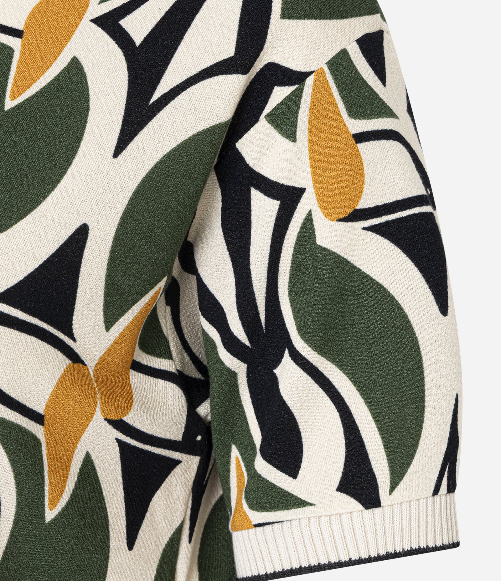 Blusa Cropped em Crepe com Estampa Geométrica Verde 5