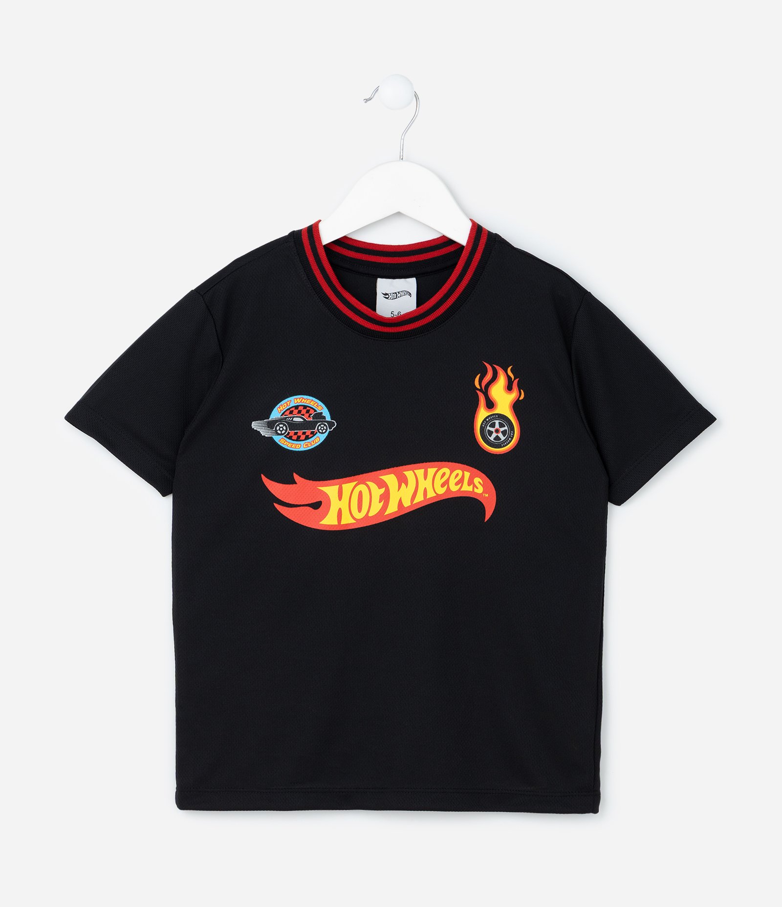 Camiseta Infantil com Estampa Frente e Costas Hot Wheels - Tam 5 a 14 Anos Preto 1